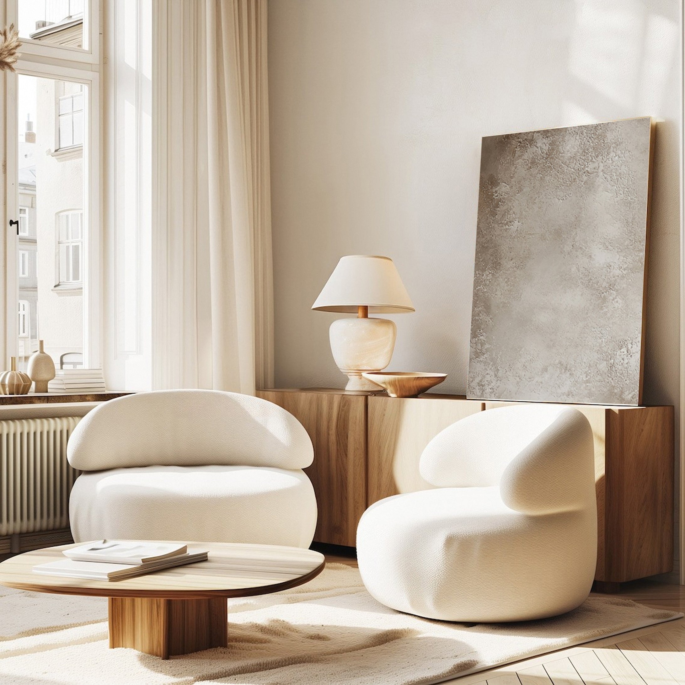 Ethereal Whispers Large Neutral Textured Wabi Sabi Wall Art #AP 028