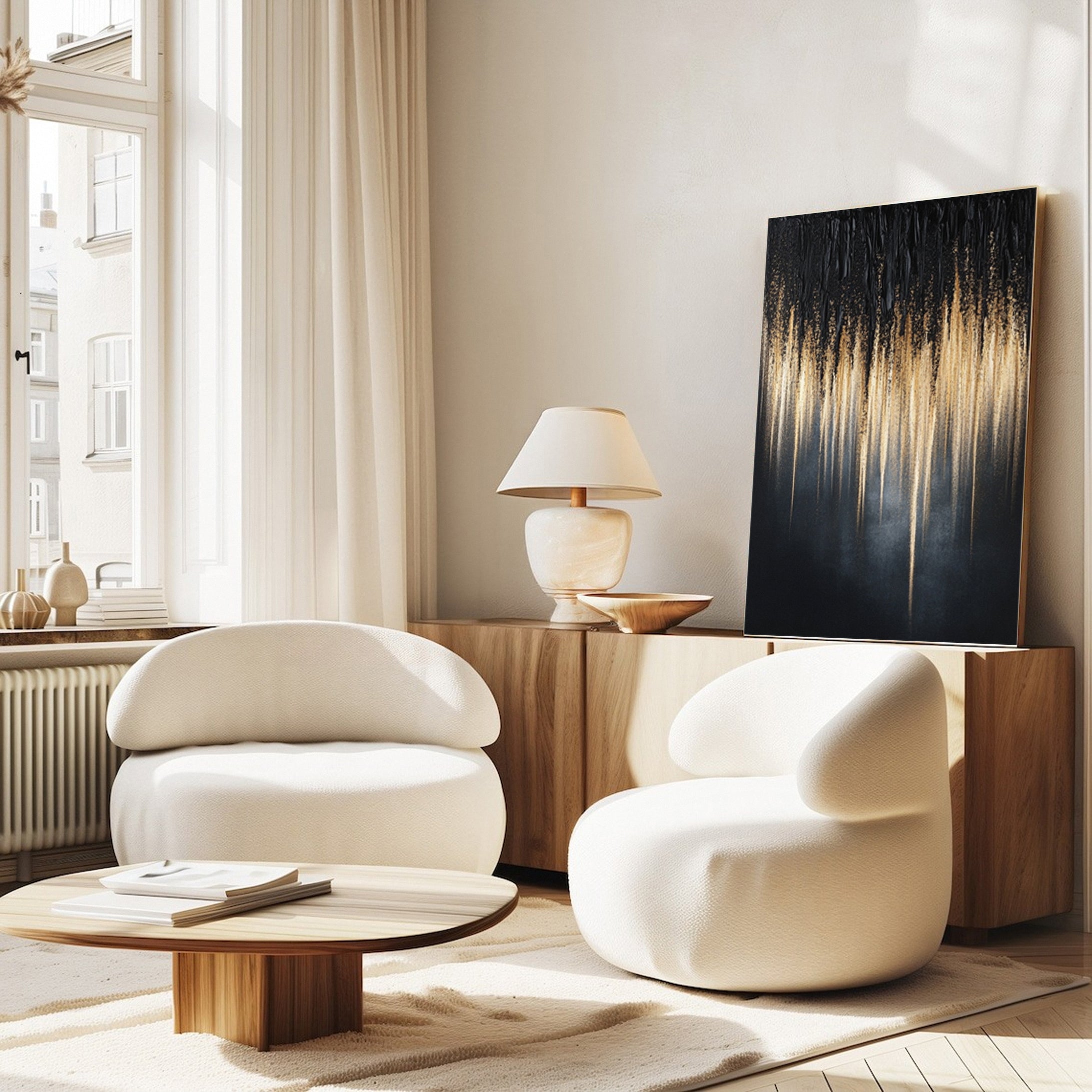 Large Black & Gold Textured Wall Art For Home Decor #MMA 149