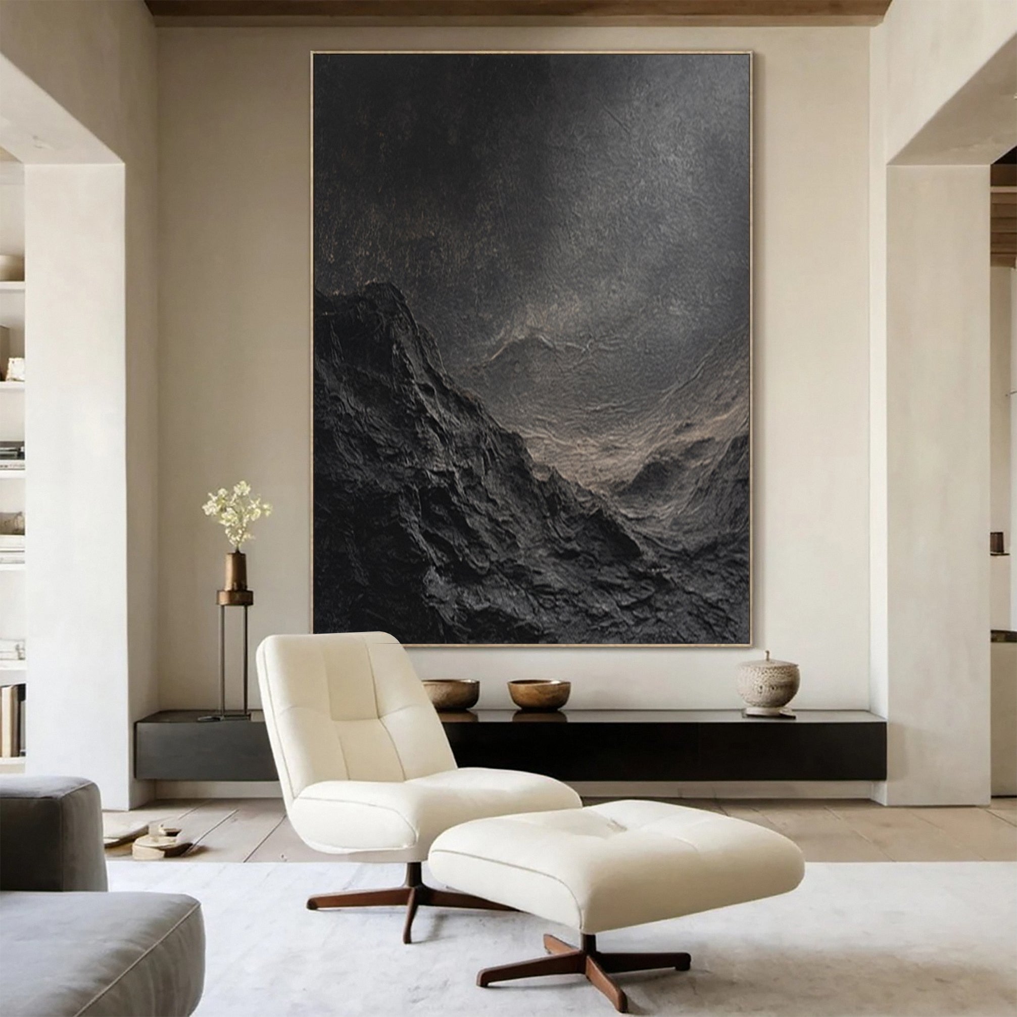 Large Black Textured Wall Art For Home Decor #MMA 148