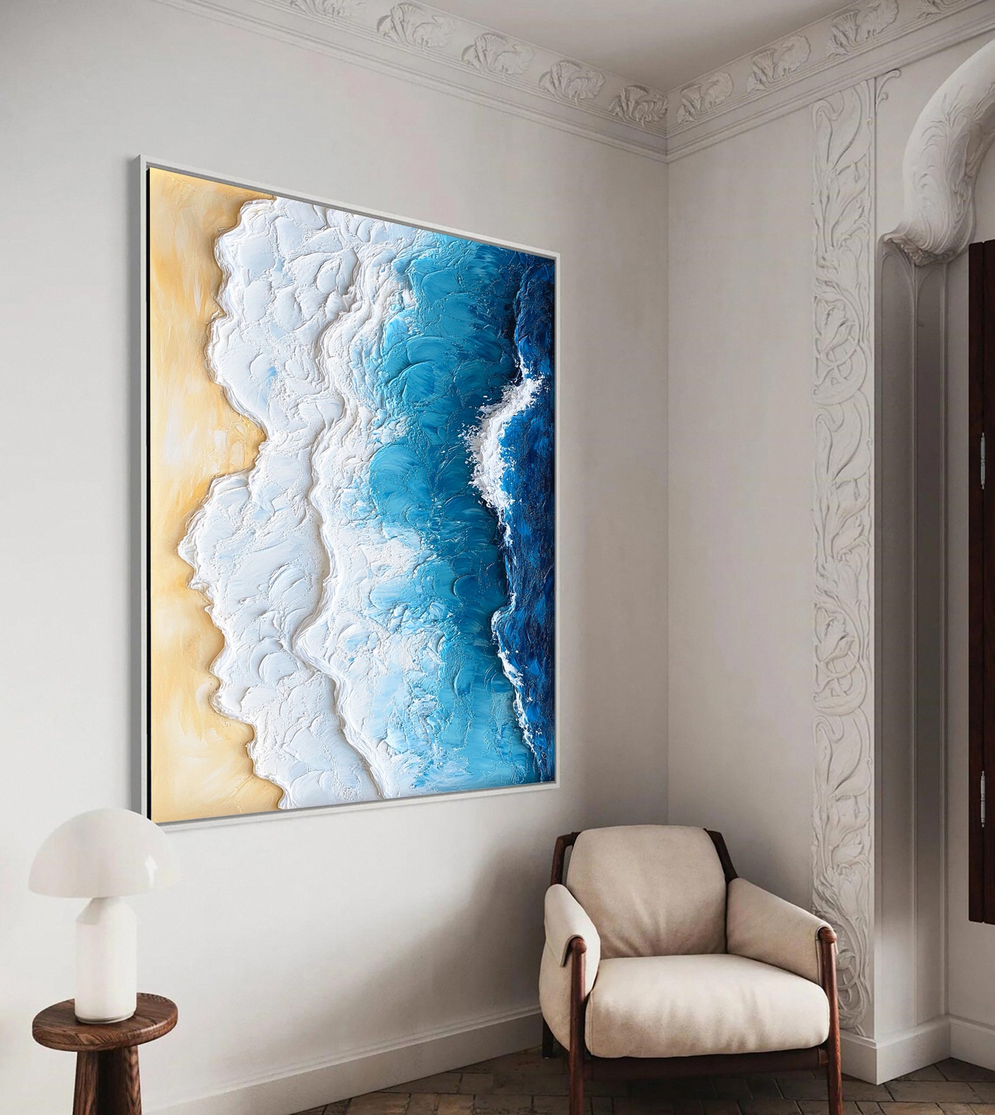 Coastal Tempest Textured Ocean Wave Art for Modern Living #OS 030