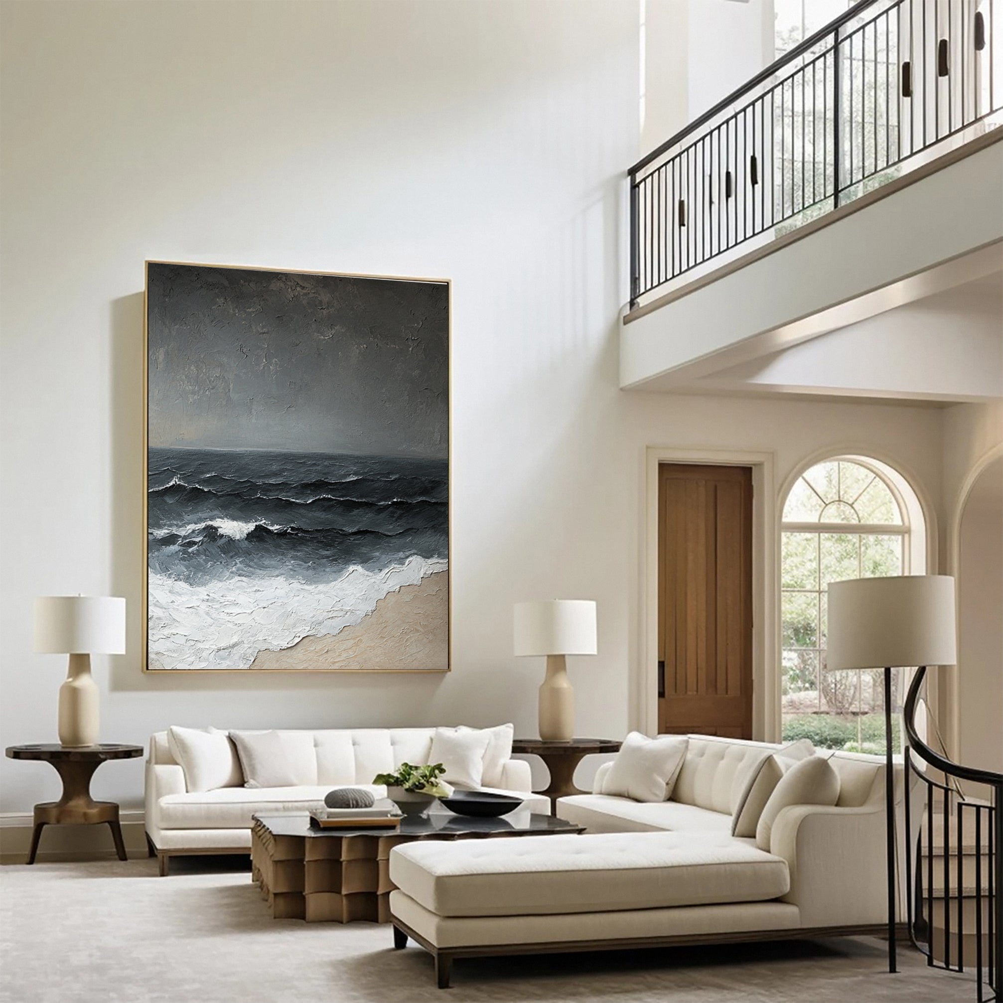 Wave Crescendo Large Textured Ocean Wall Art #OS 036