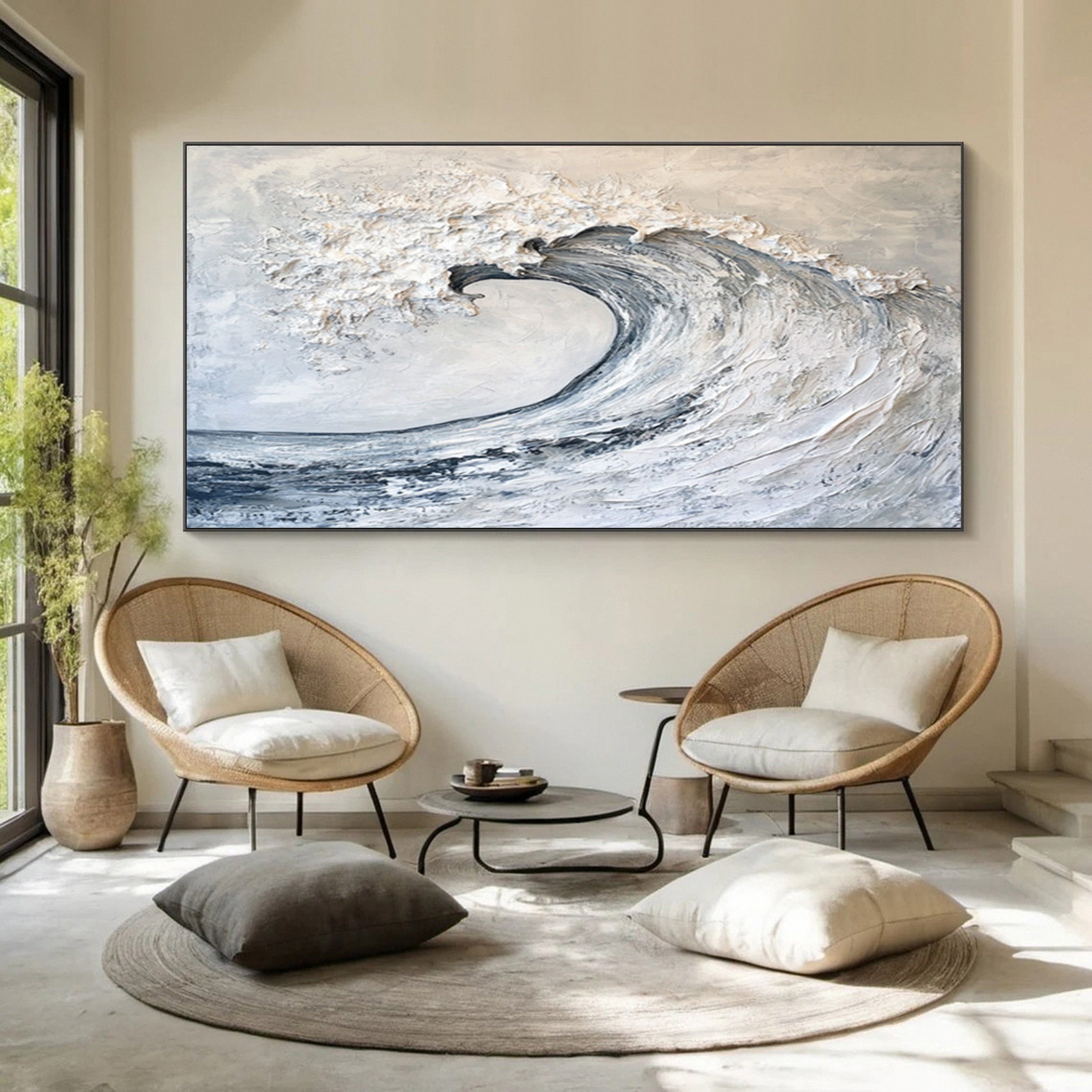 Ocean Majesty: Large Textured Wave Wall Art #OS 025