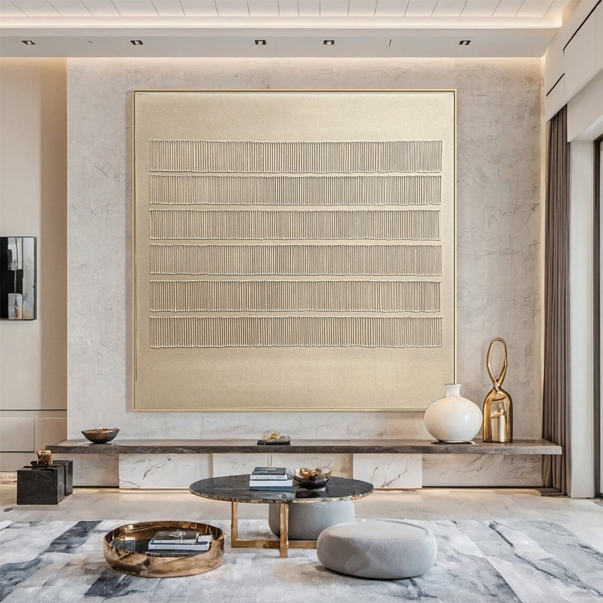 Zen Lines Minimalist Textured Wabi Sabi Wall Art #MMA 136