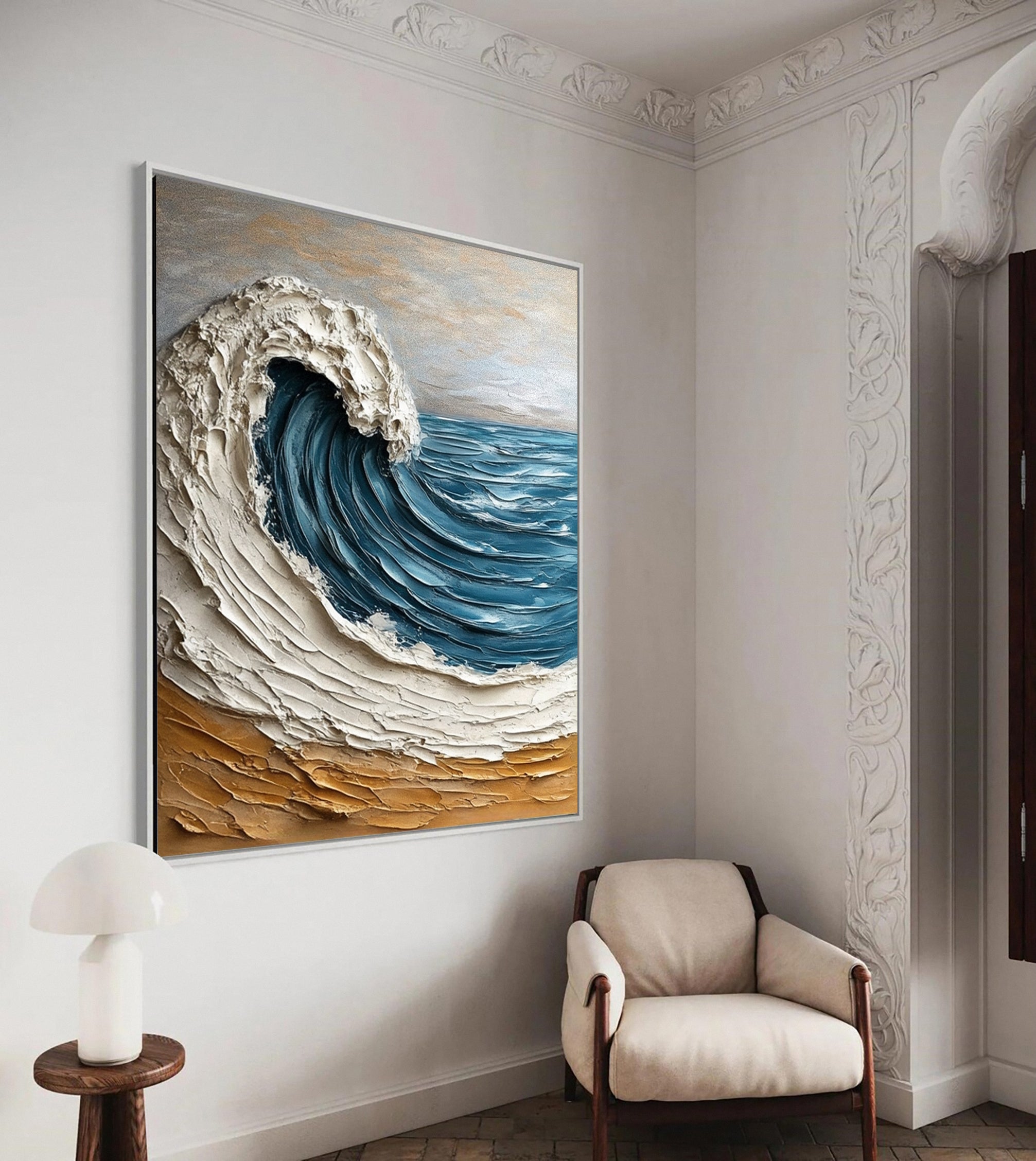 Coastal Tempest Textured Ocean Wave Art for Modern Living #OS 032