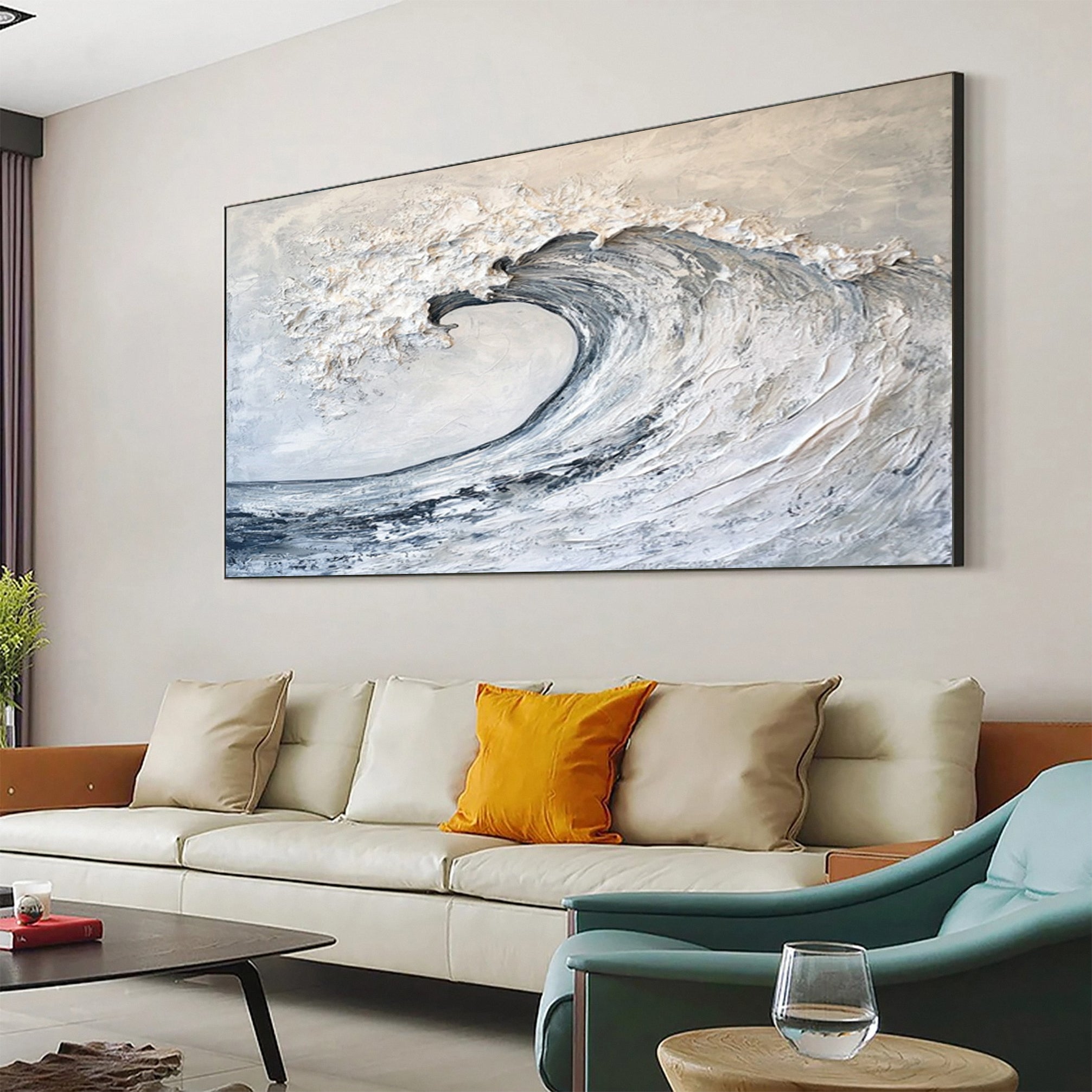 Ocean Majesty: Large Textured Wave Wall Art #OS 025