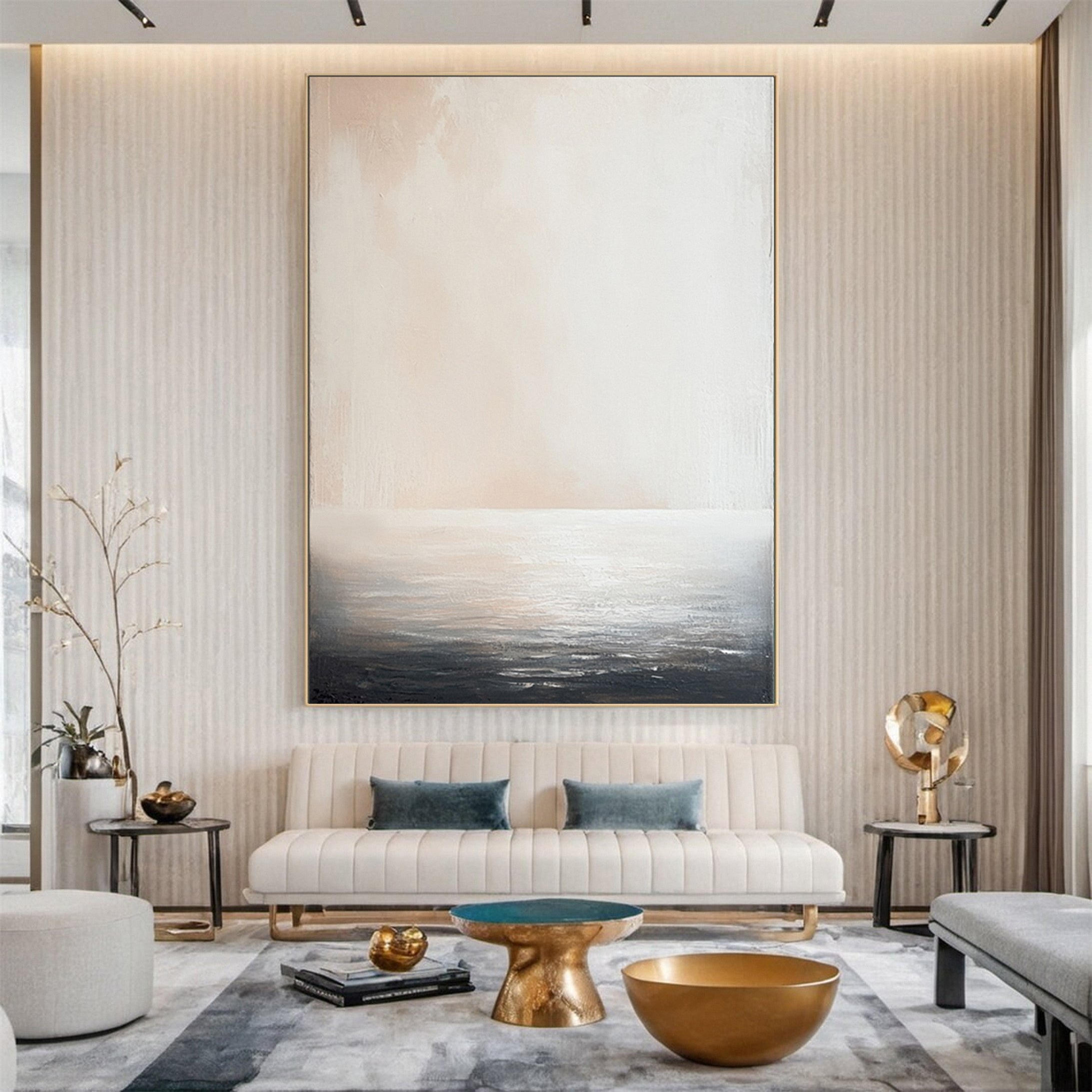 Ethereal Whispers Large Neutral Textured Wabi Sabi Wall Art #AP 029