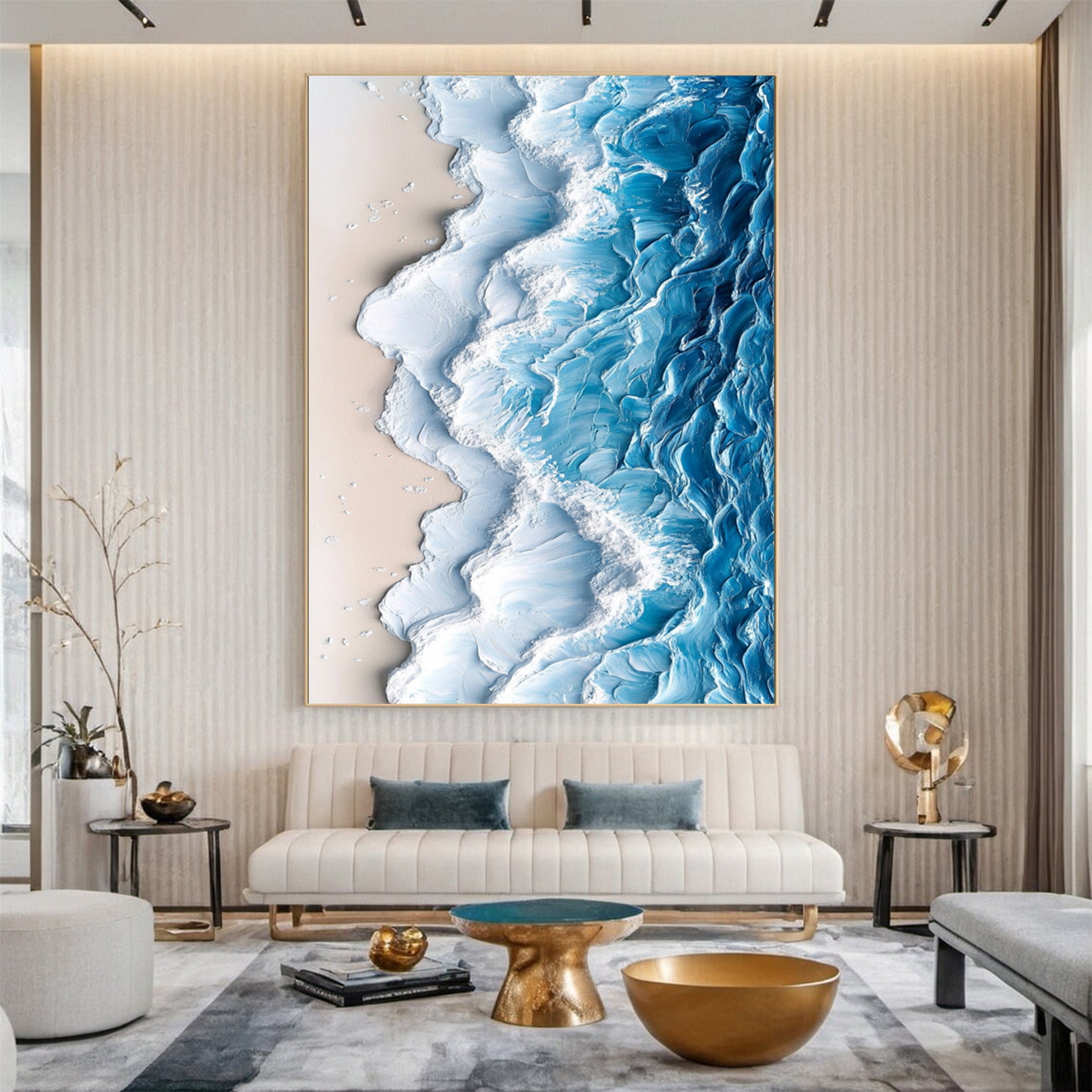 Coastal Tempest Textured Ocean Wave Art for Modern Living #OS 031