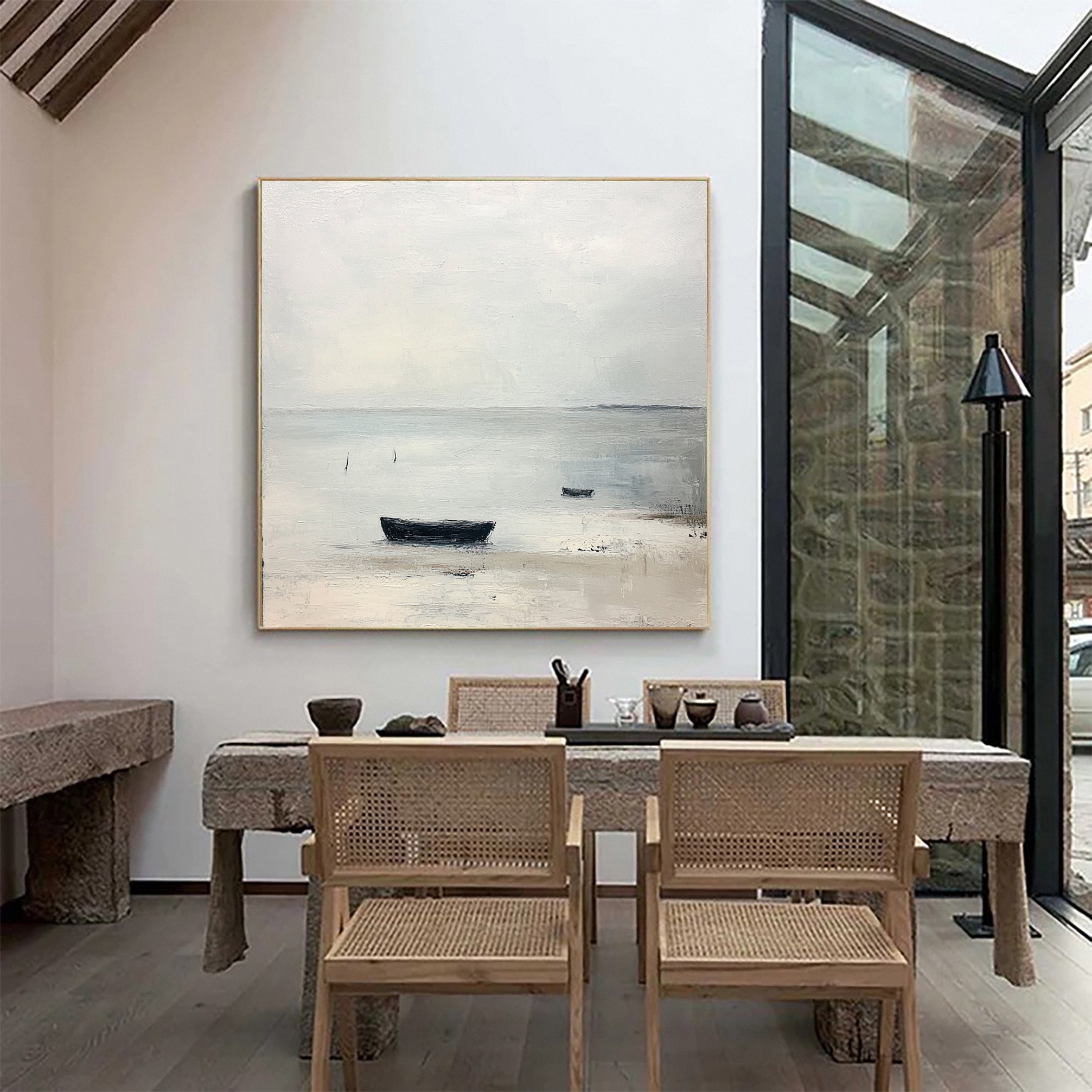 Ethereal Whispers Large Neutral Textured Wabi Sabi Wall Art #AP 030