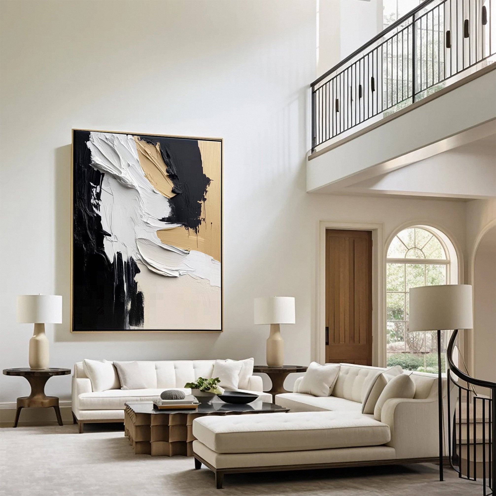 Modern Contrast Bold Abstract Canvas Art #MMA 134