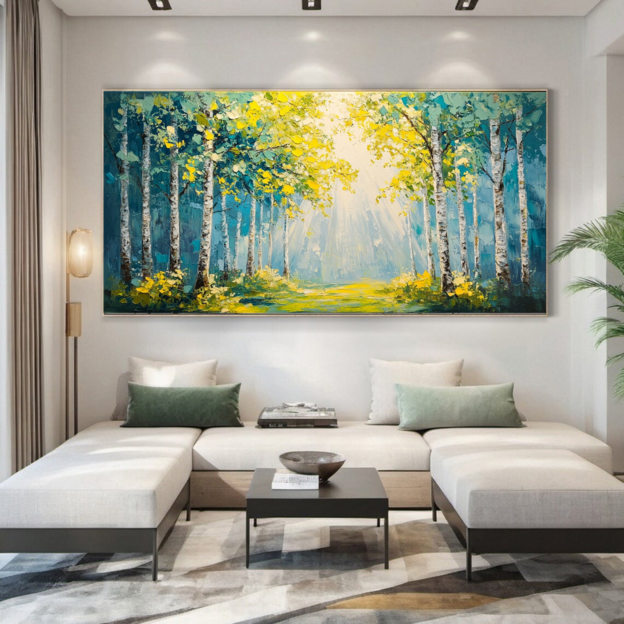 Autumn Whisper Large Colorful Forest Landscape Art #FT 037