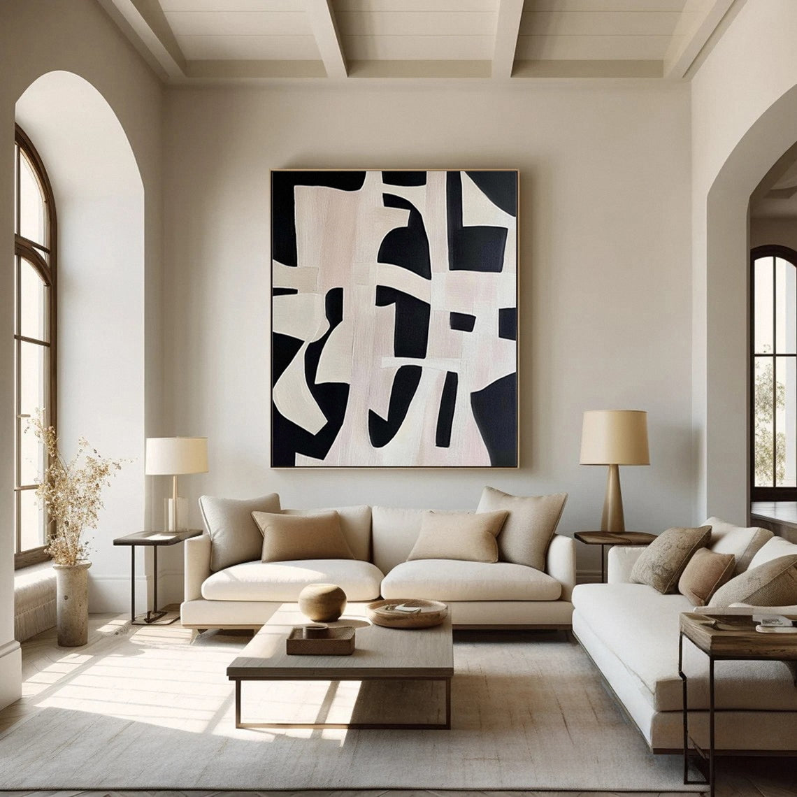 Modern Contrast Wabi Sabi Abstract Canvas Art #MMA 135