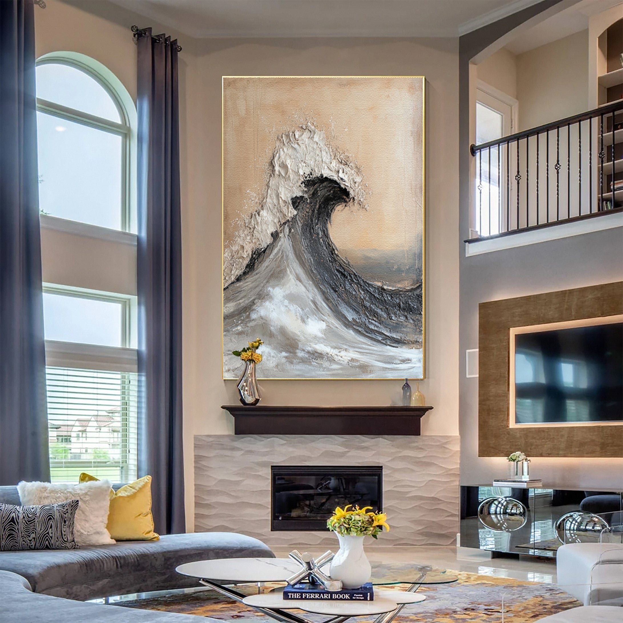 Sea Wave Large Textured Ocean Modern Wall Art #OS 049