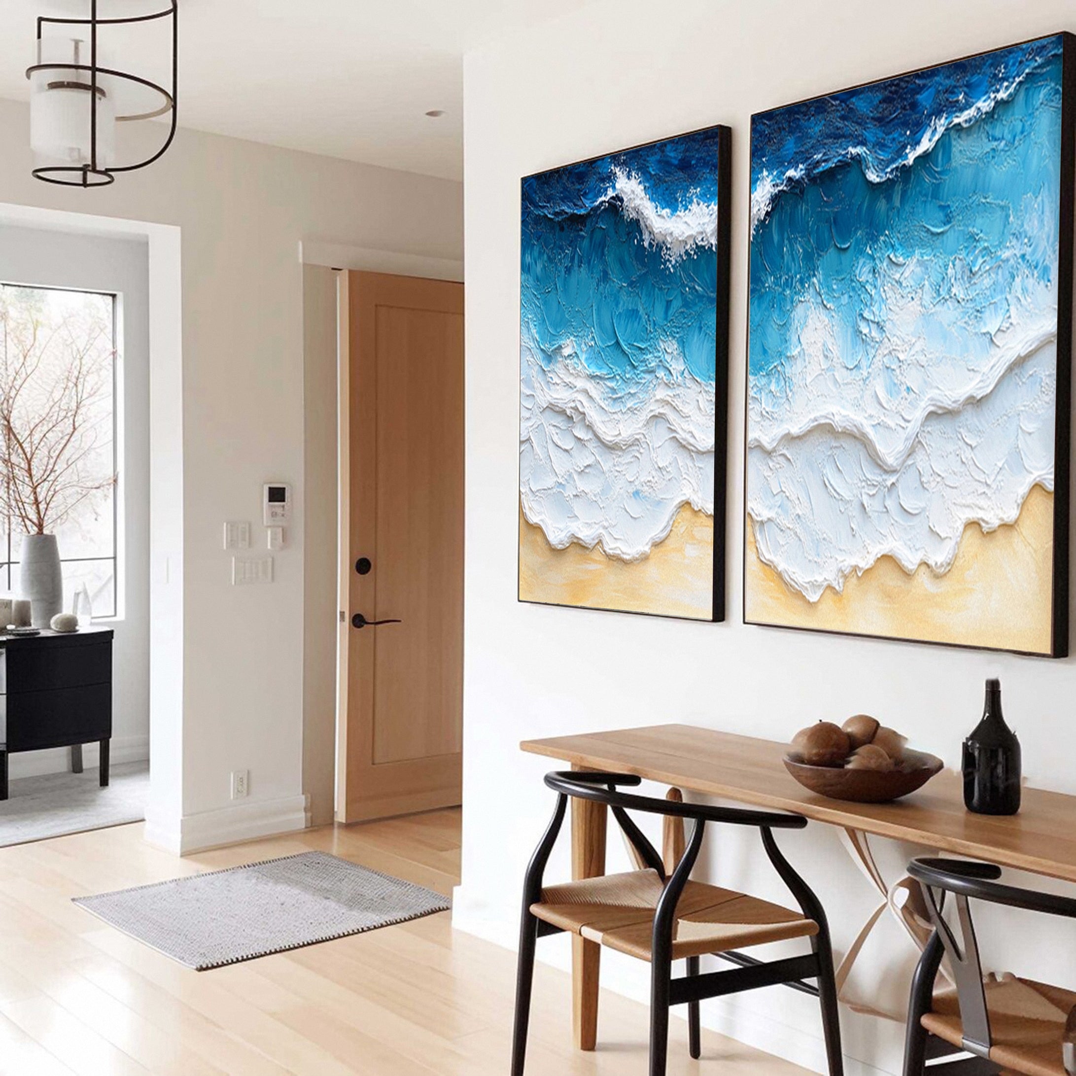 Marine Majesty Large Wall Canvas Set Captivating Sea Waves #OS 011