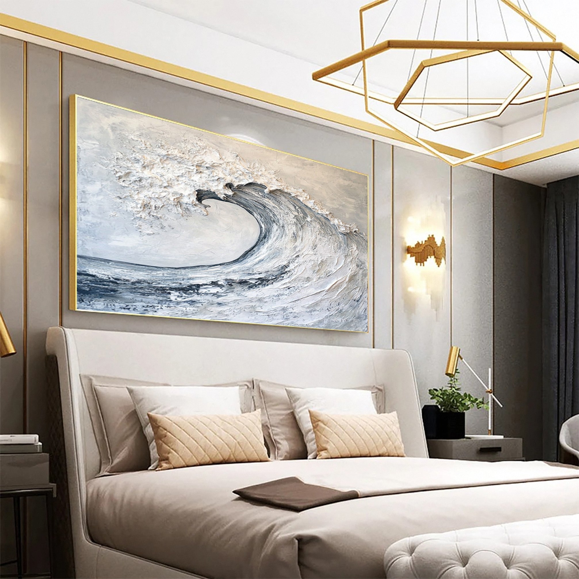 Ocean Majesty: Large Textured Wave Wall Art #OS 025