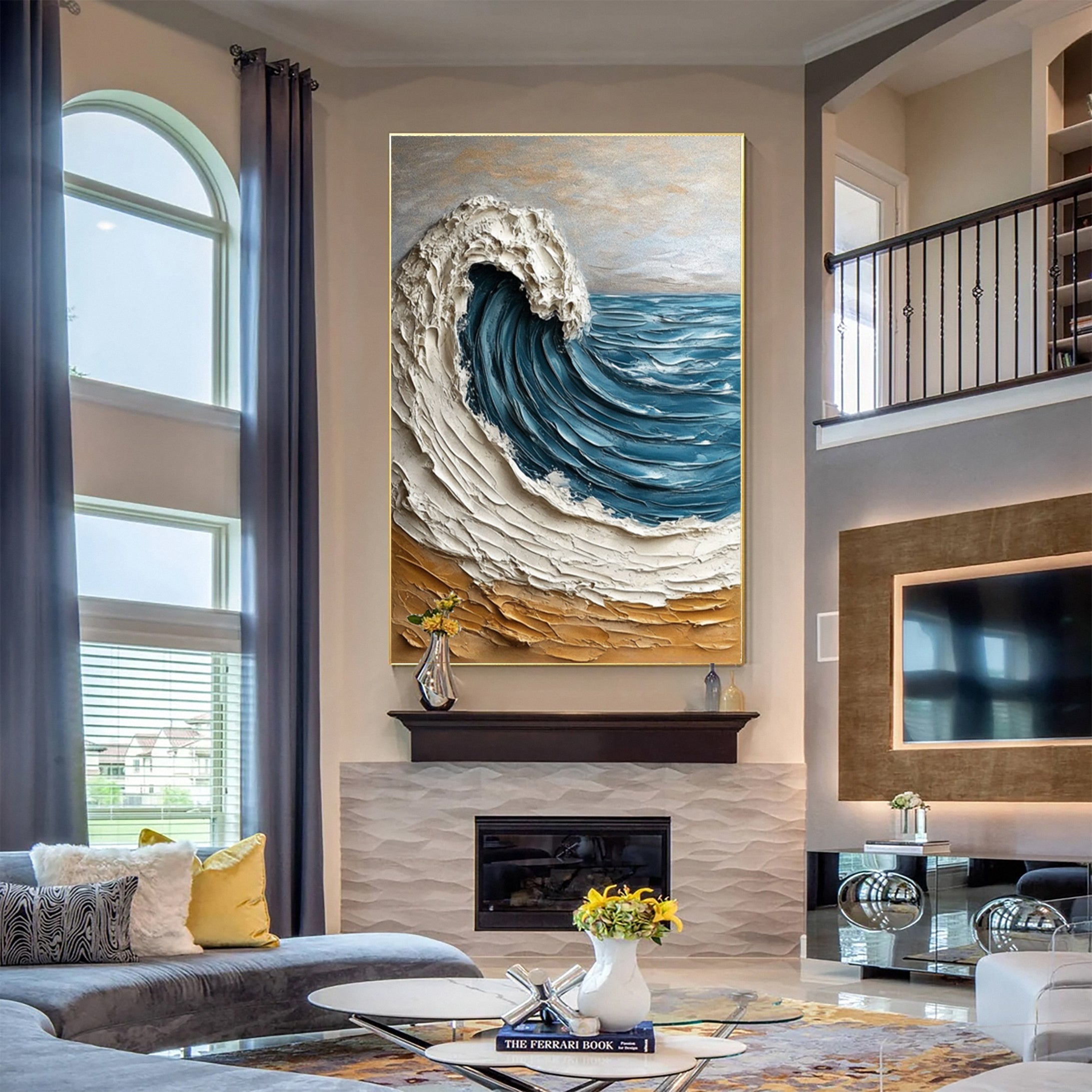 Coastal Tempest Textured Ocean Wave Art for Modern Living #OS 032