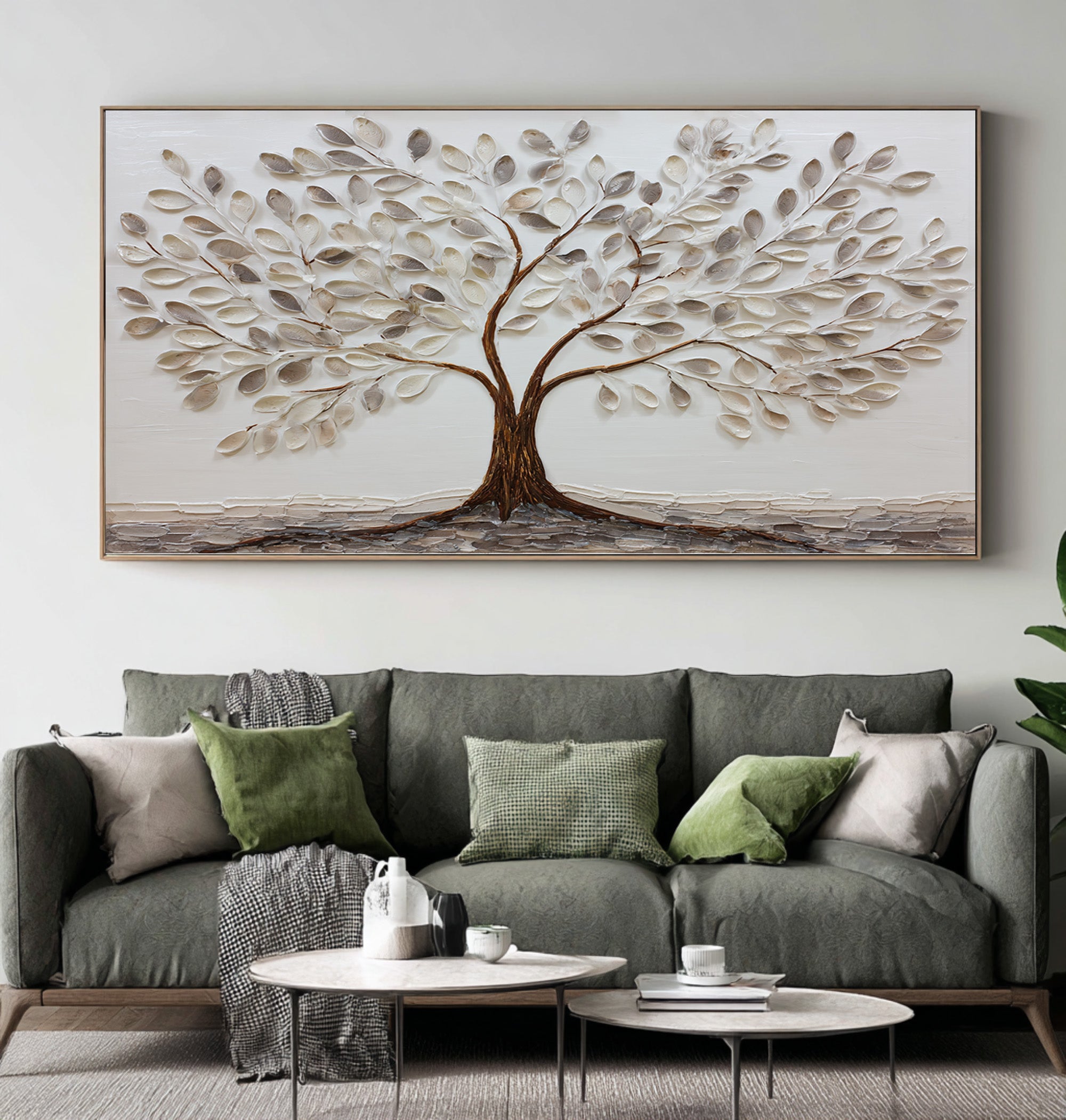 Wabi Sabi Tree Oil Painting for Living Room #CZ 027