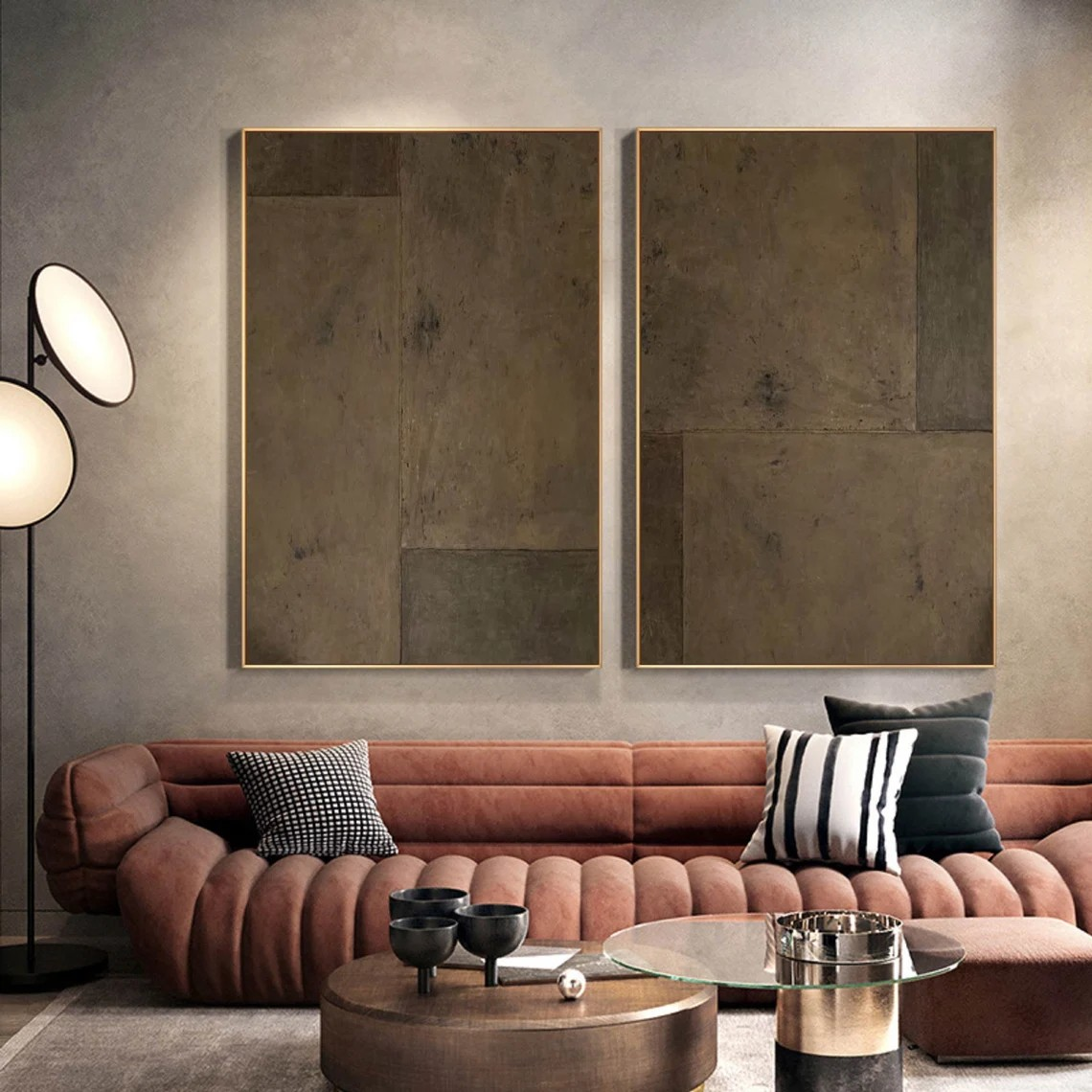 Wabi-Sabi Canvas Art – Earthy Textured Wall Decor #AP 116