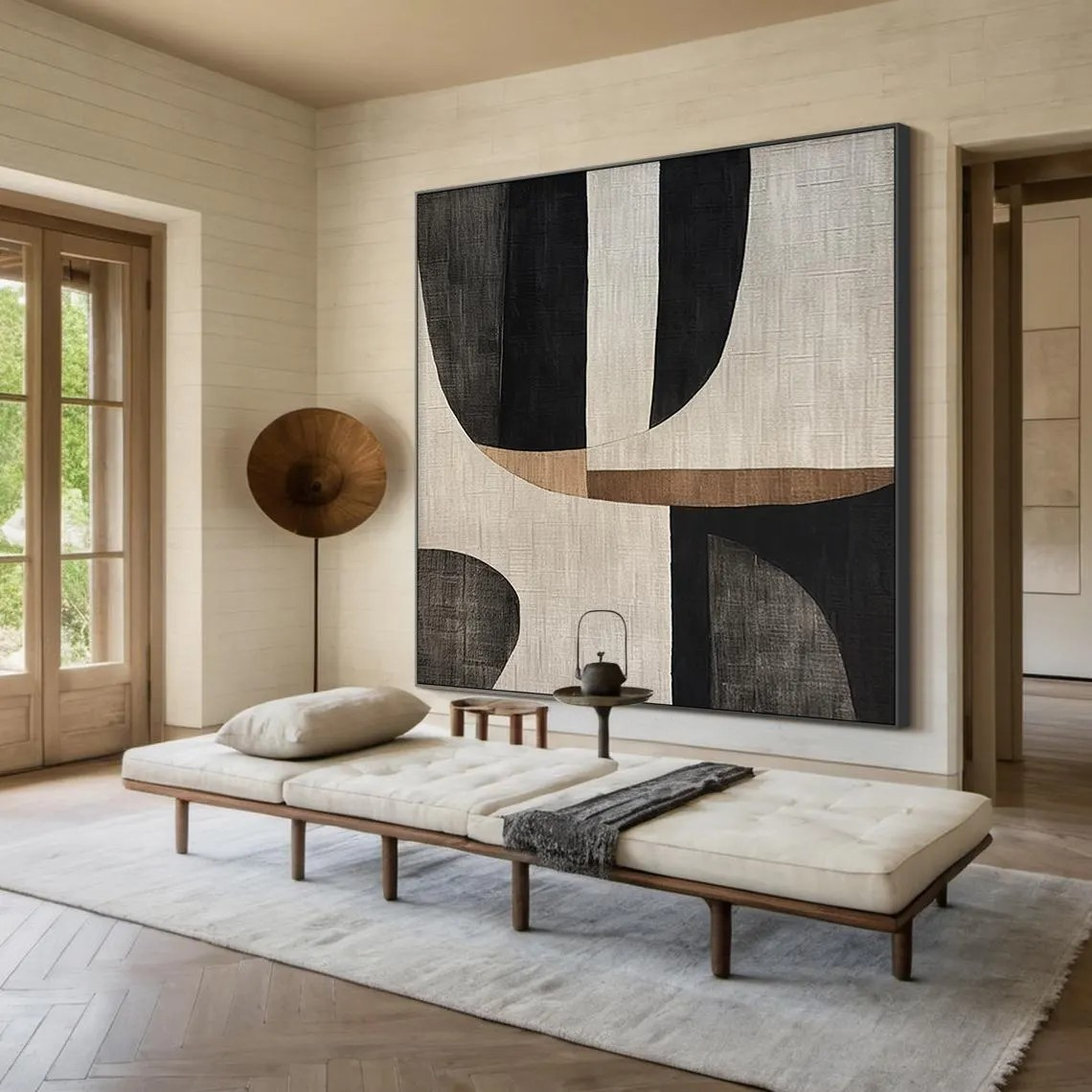 Modern Abstract Canvas Art – Neutral Geometric Wall Decor #MMA 187