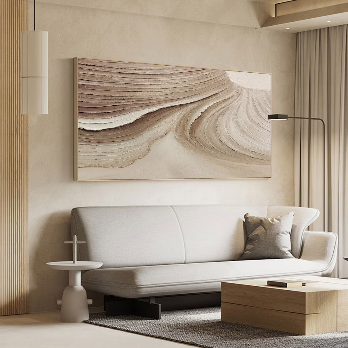 Neutral Textured Wall Art Set of 2 Earthy Tones #AP 107