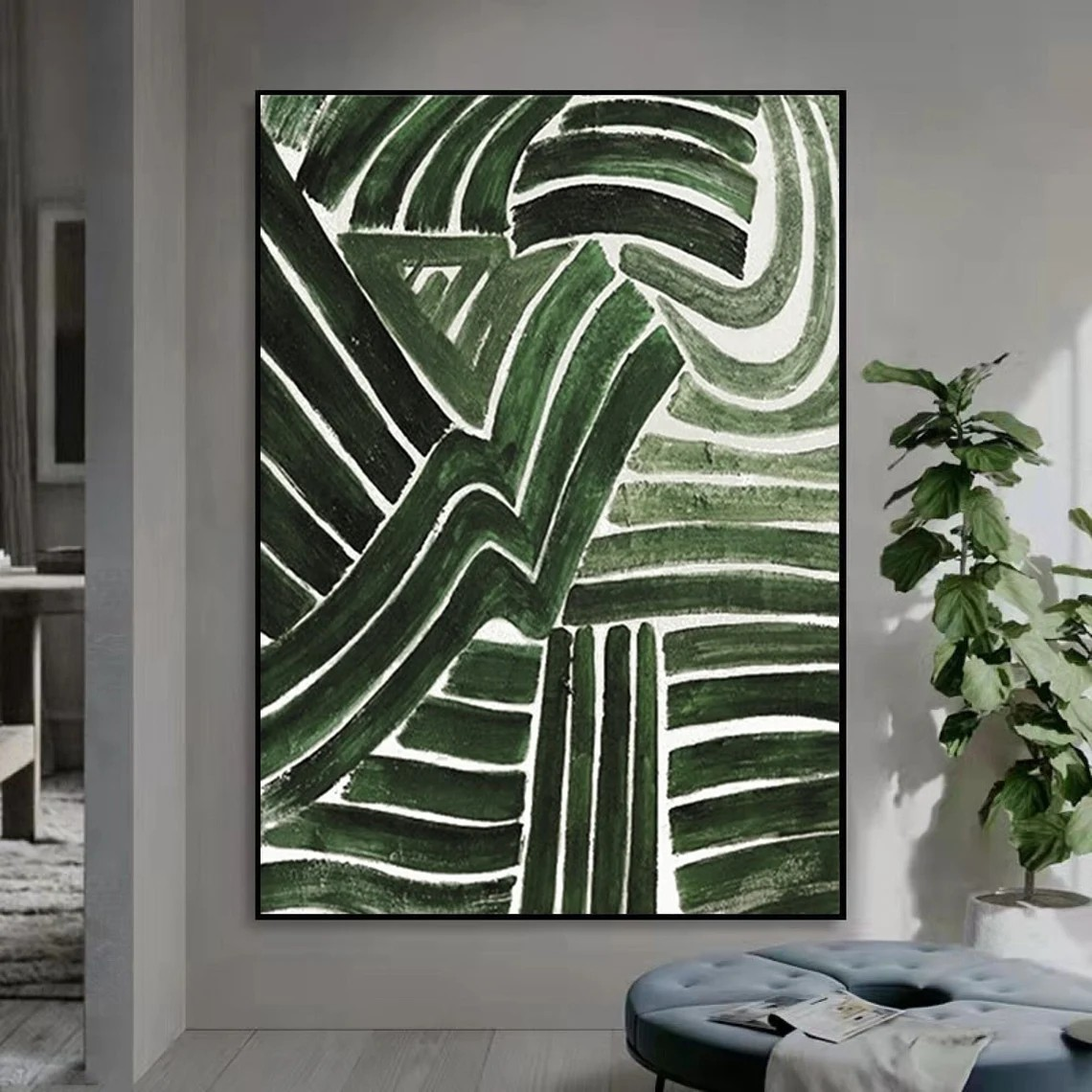 Abstract Green Wall Art