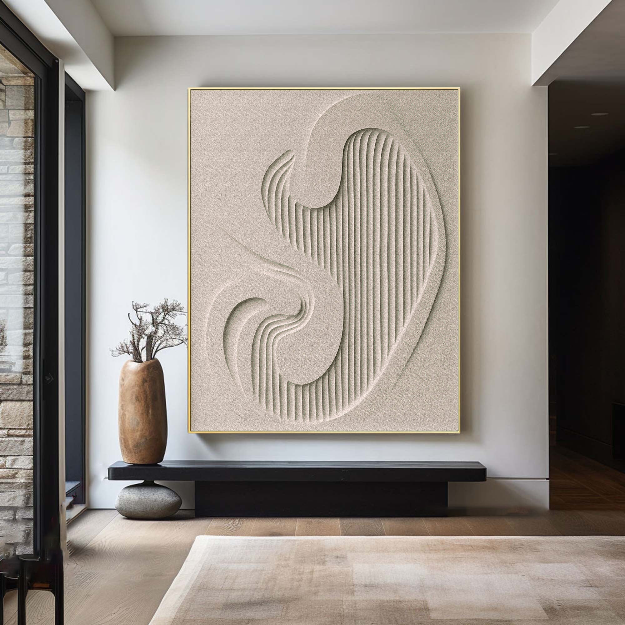 Minimalist Geometric Relief Artwork Modern Wall Sculpture #AG 082