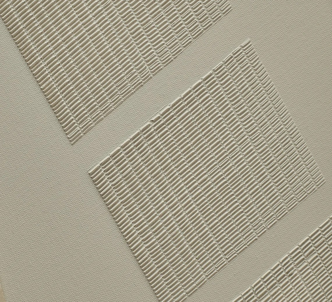 Beige Grid Abstract Painting - Wabi Sabi Canvas Art #AP 122
