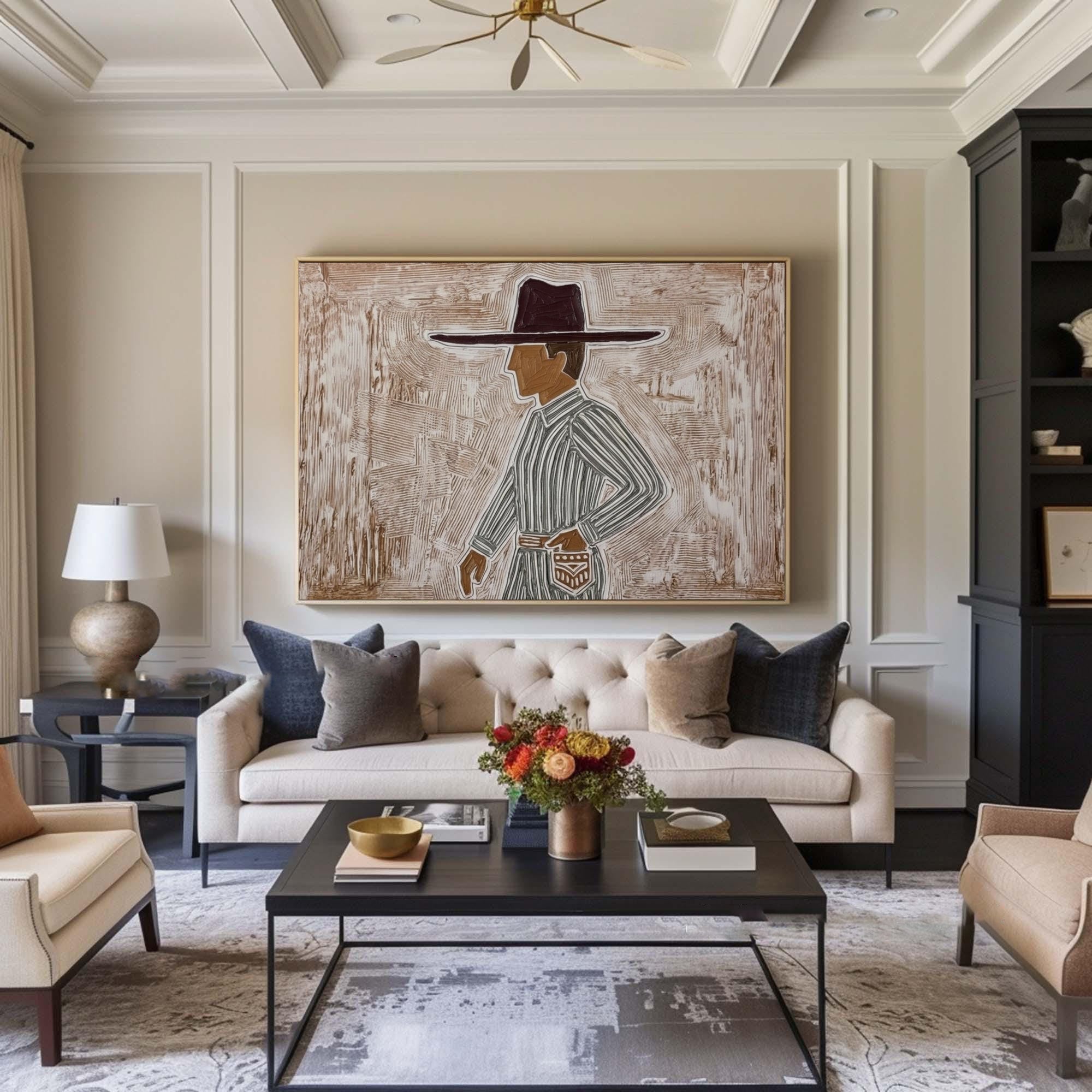 Oversized Bohemian Woman Artwork Modern Figurative Canvas Art | KeiraArt