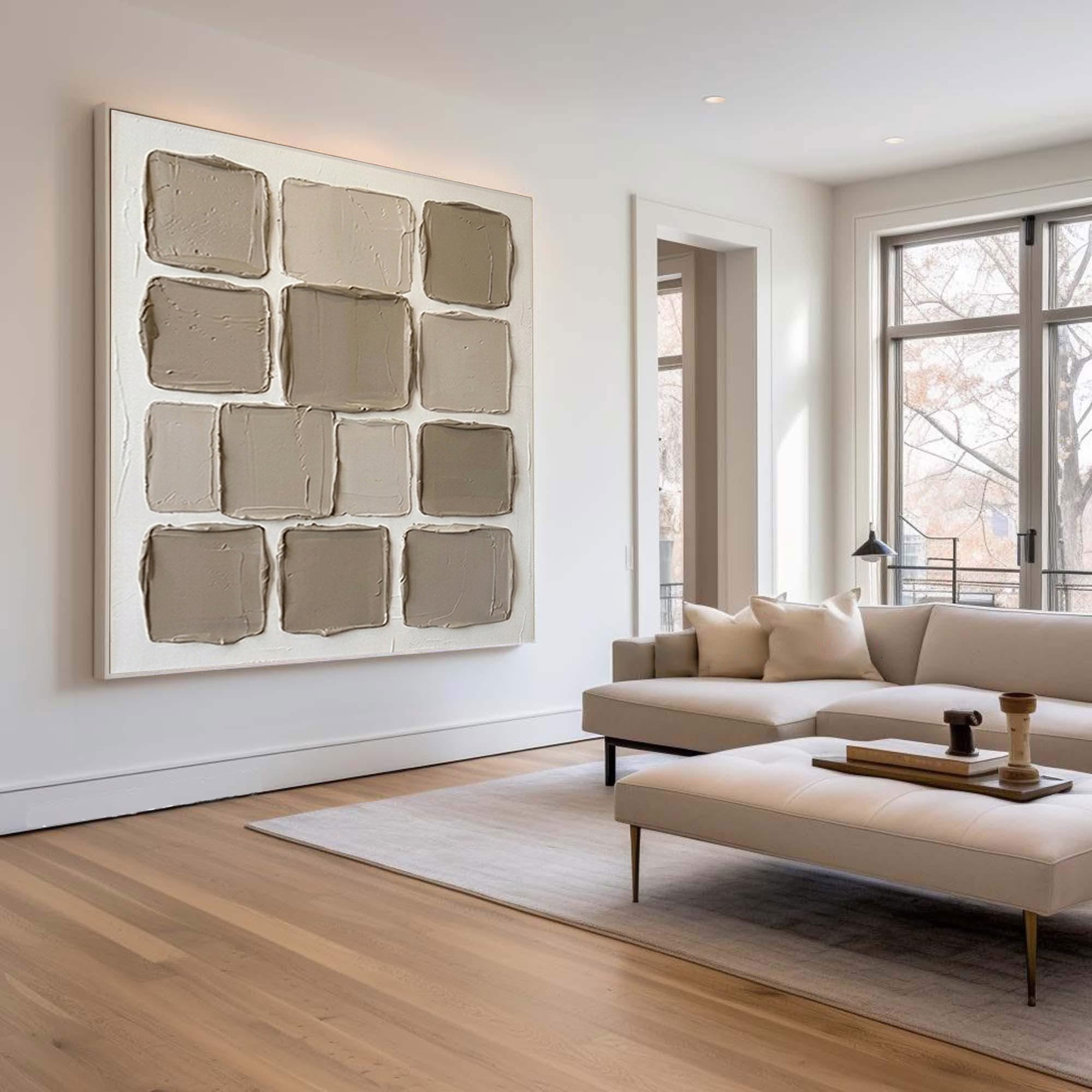 Large Modern Material Study Wall Art Contemporary Neutral Texture Painting
