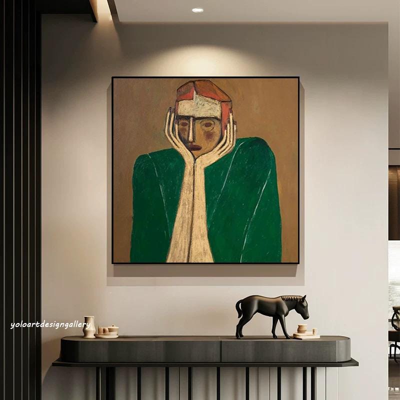 Large Textured Figure Canvas | KeiraArt #AG 168