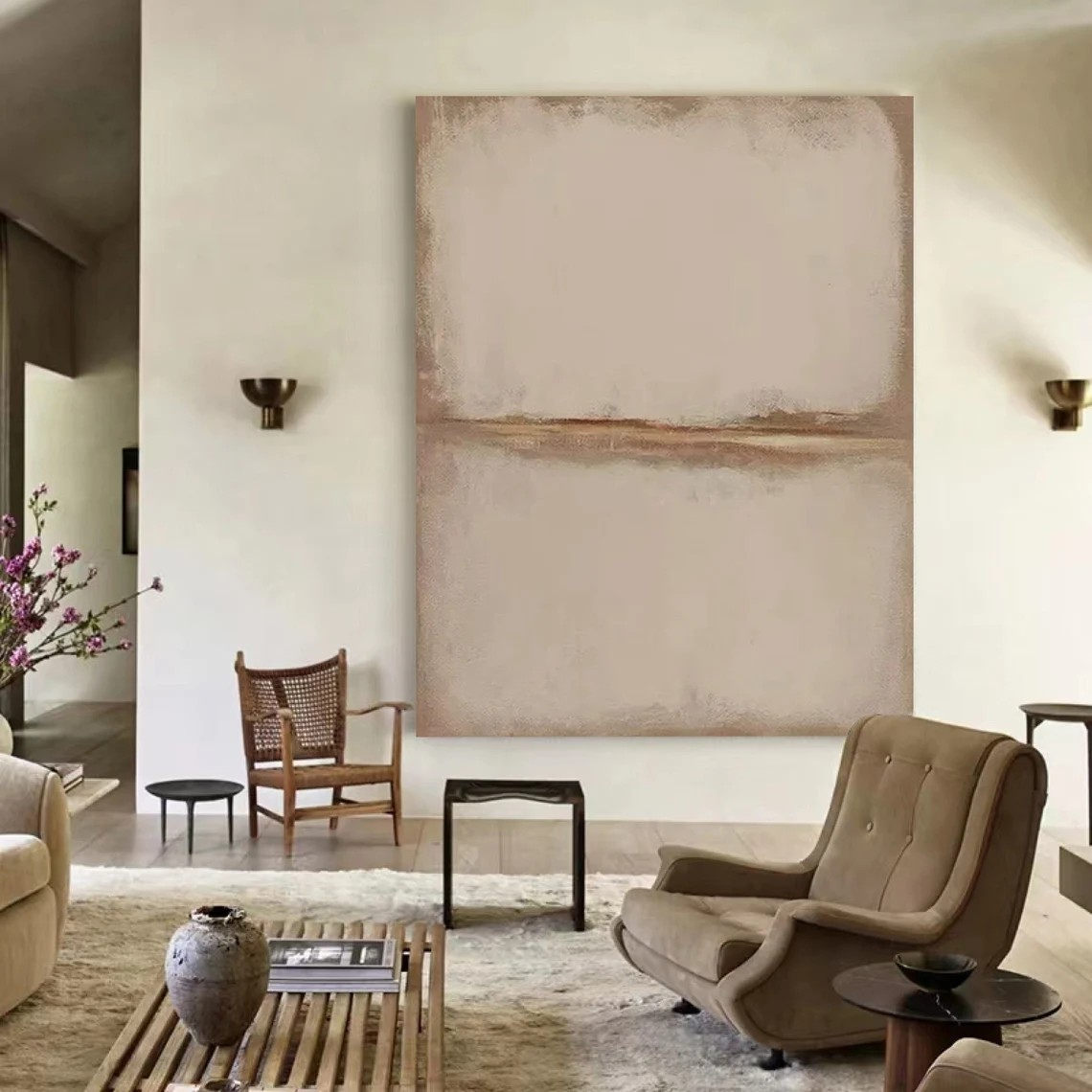 Beige Minimalist Abstract Wall Art for Modern Decor #AP 123