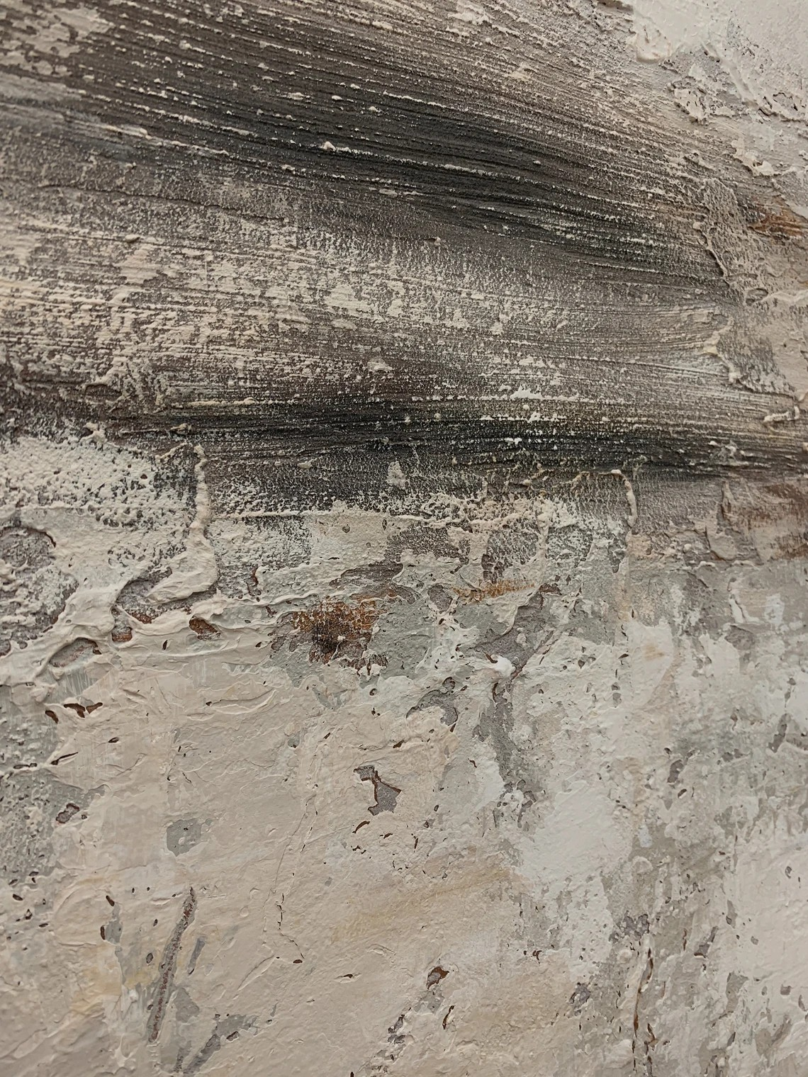 Large Beige Abstract Painting - Wabi Sabi Style Canvas Art #AP 108