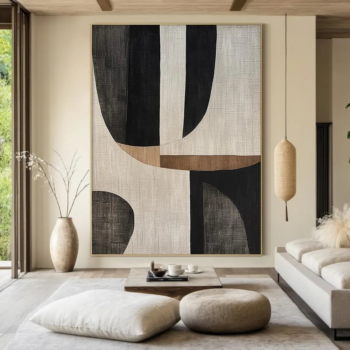 Modern Abstract Canvas Art – Neutral Geometric Wall Decor #MMA 187