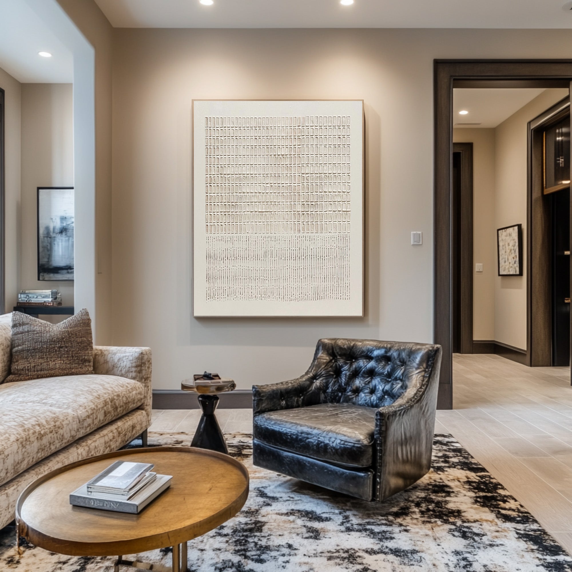 Vertical Minimal Abstract Wall Art for Living Room | KeiraArt