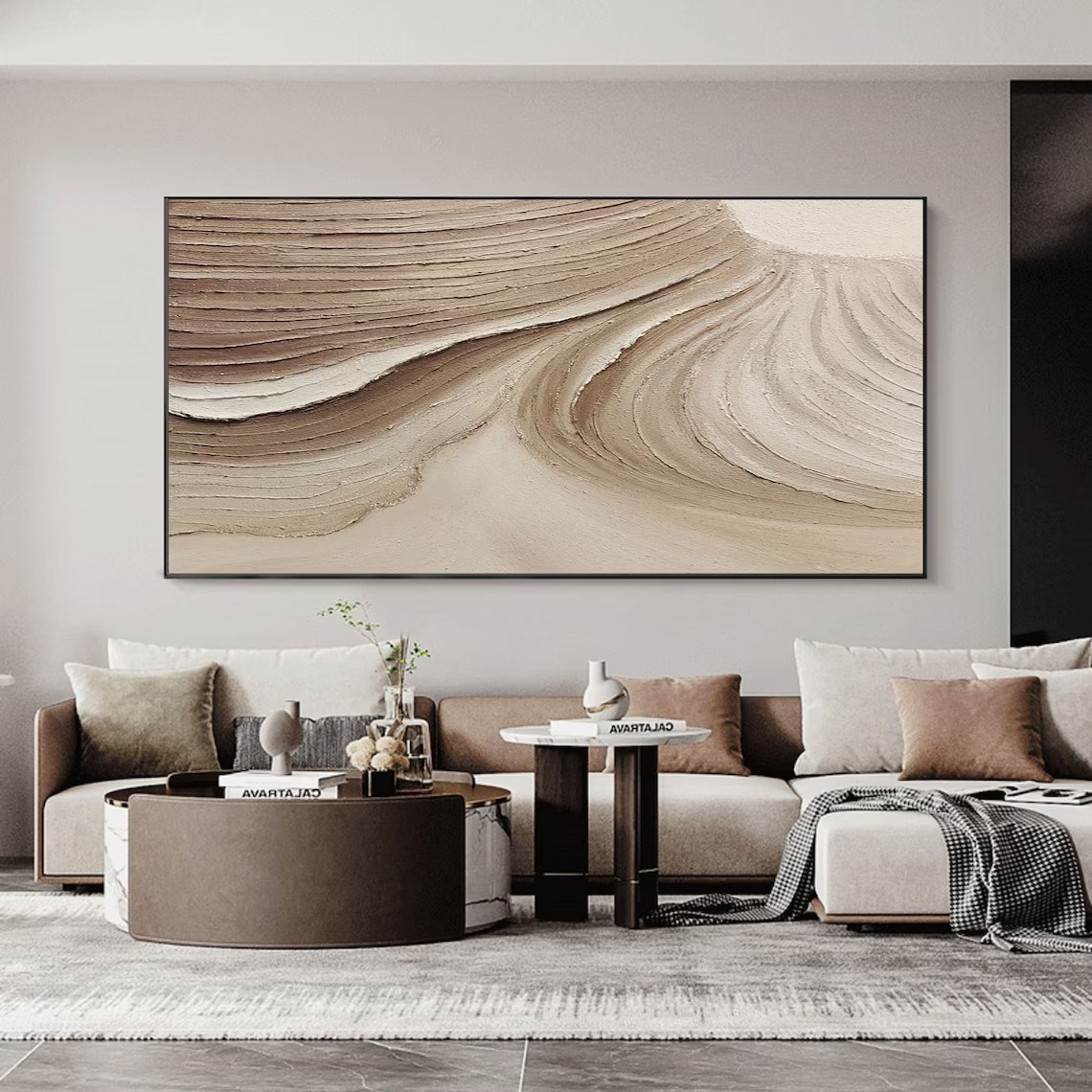 Neutral Textured Wall Art Set of 2 Earthy Tones