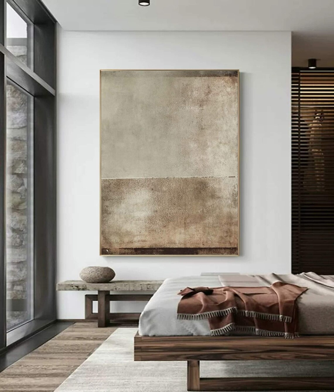 Neutral Beige Abstract - Wabi Sabi Style Painting for Home Decor #AP 119