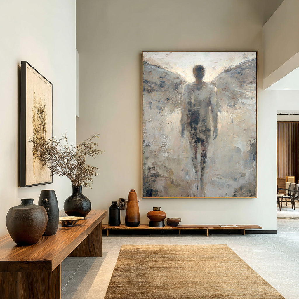 Large Textured Abstract Art: Elegant & Modern #AG 011