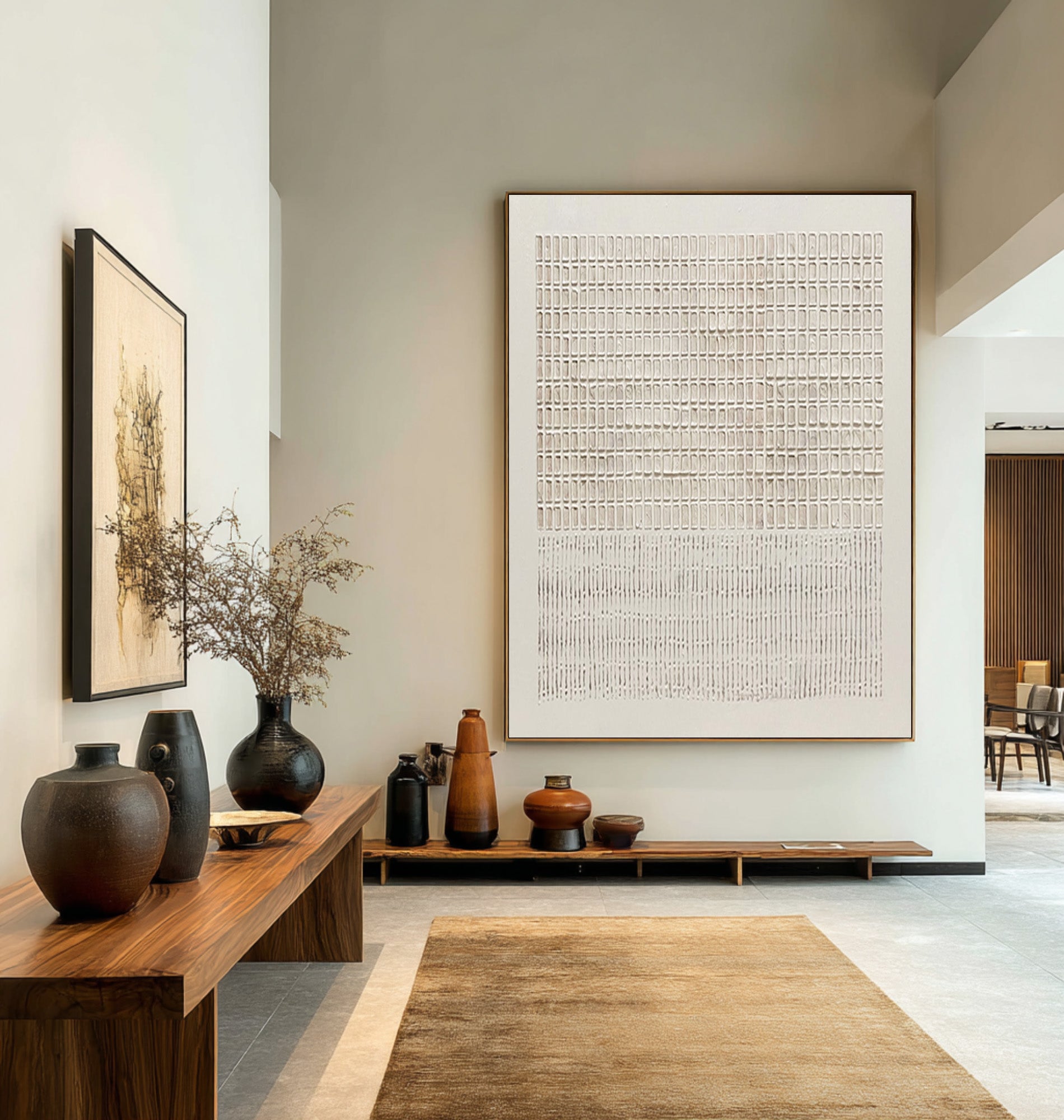 Vertical Minimal Abstract Wall Art for Living Room | KeiraArt
