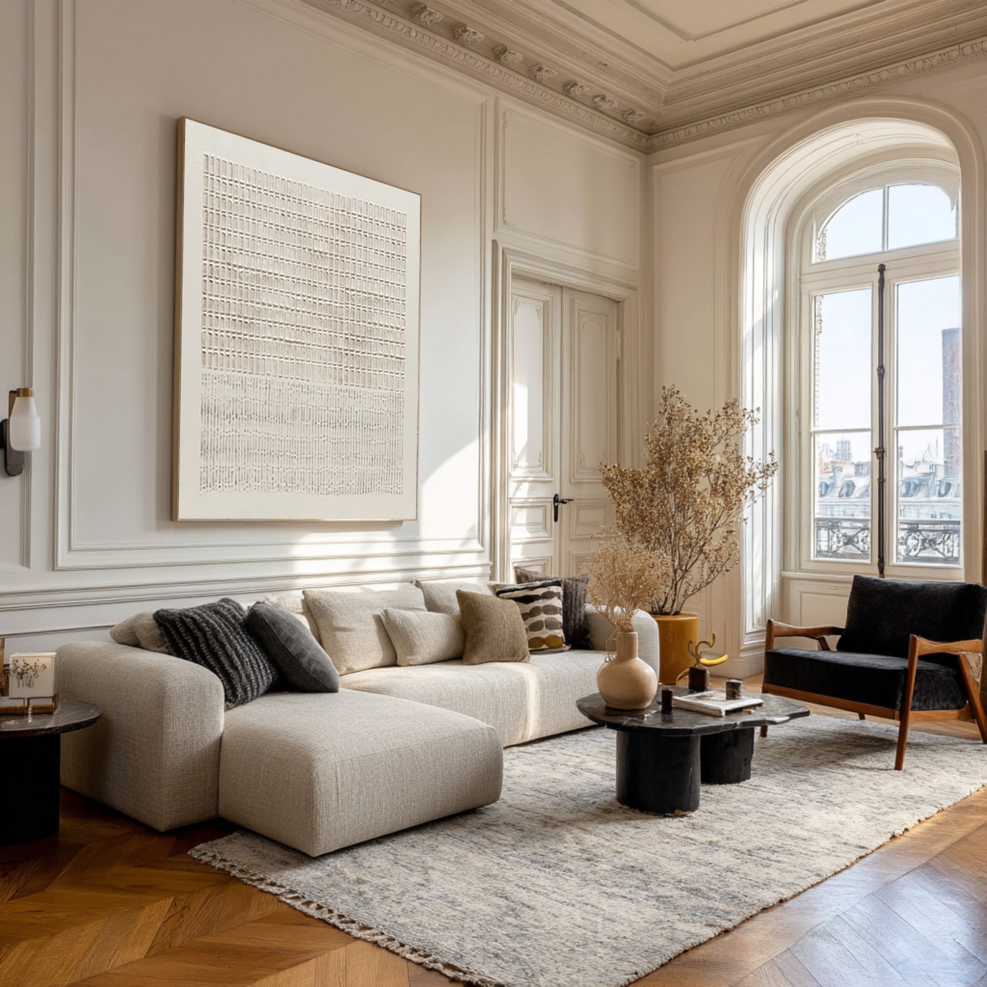 Vertical Minimal Abstract Wall Art for Living Room | KeiraArt