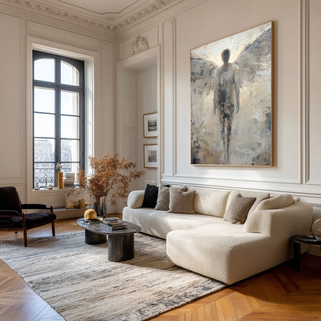Large Textured Abstract Art: Elegant & Modern #AG 011
