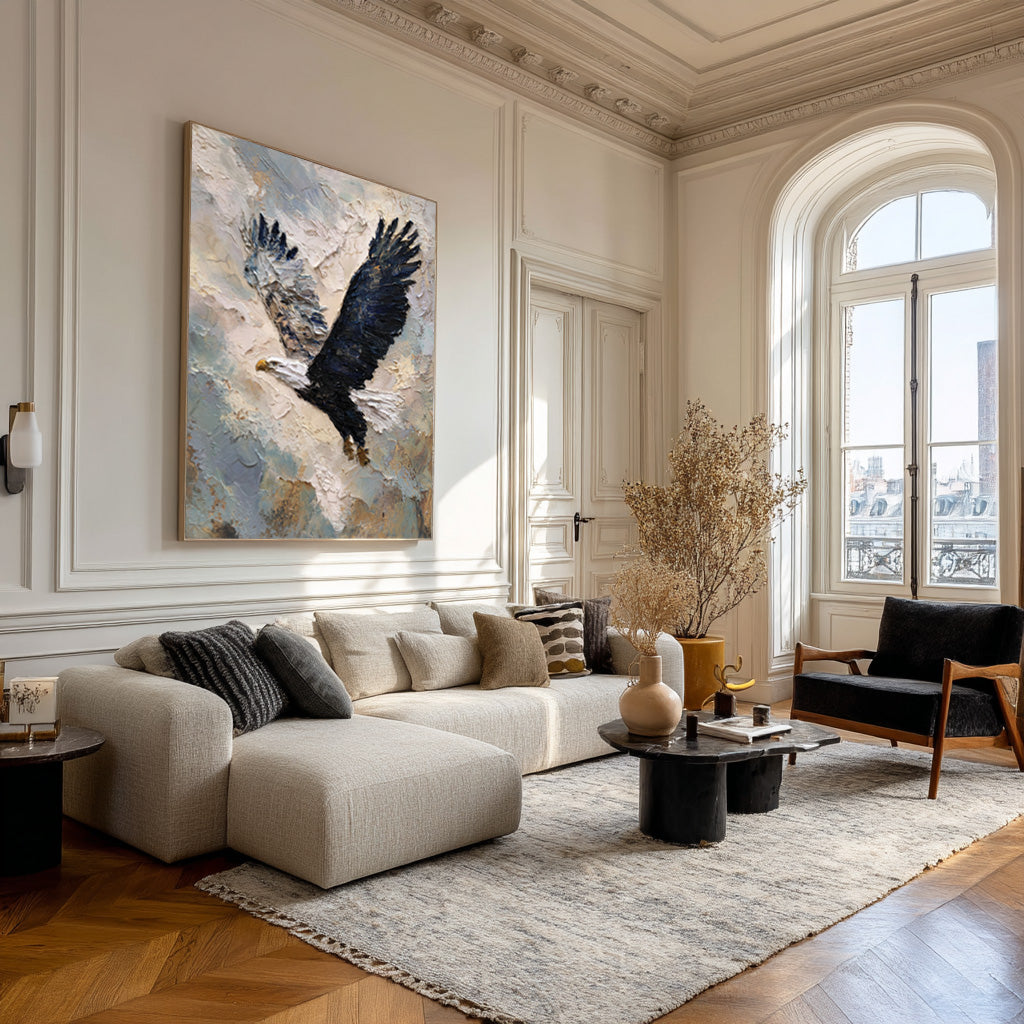 Majestic Eagle Flight Art - Abstract Textured Canvas #AG 052