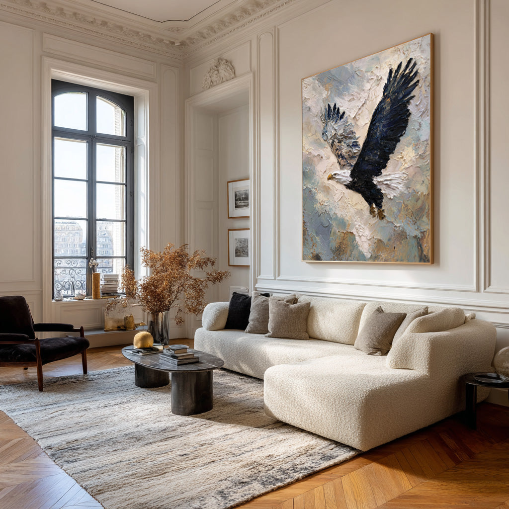 Majestic Eagle Flight Art - Abstract Textured Canvas #AG 052