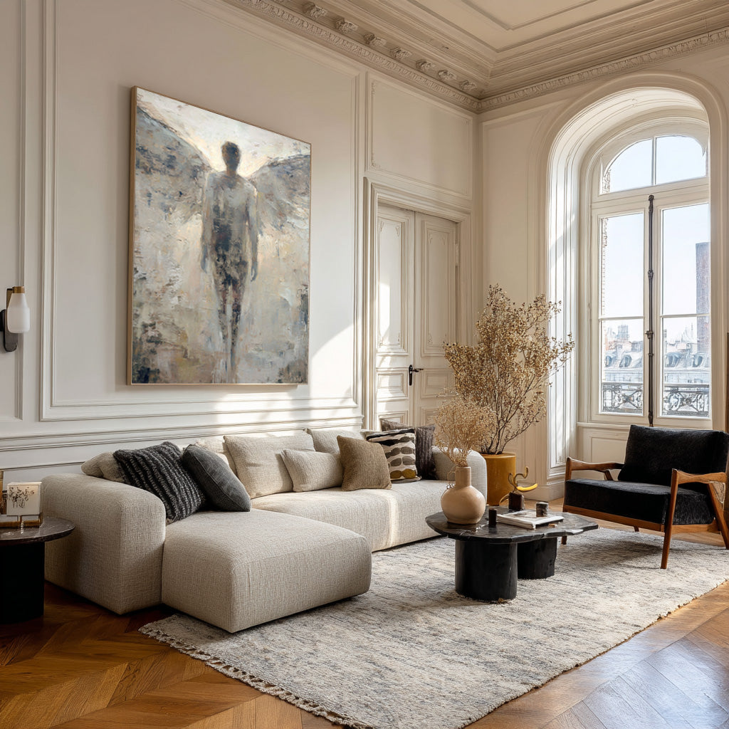 Large Textured Abstract Art: Elegant & Modern #AG 011
