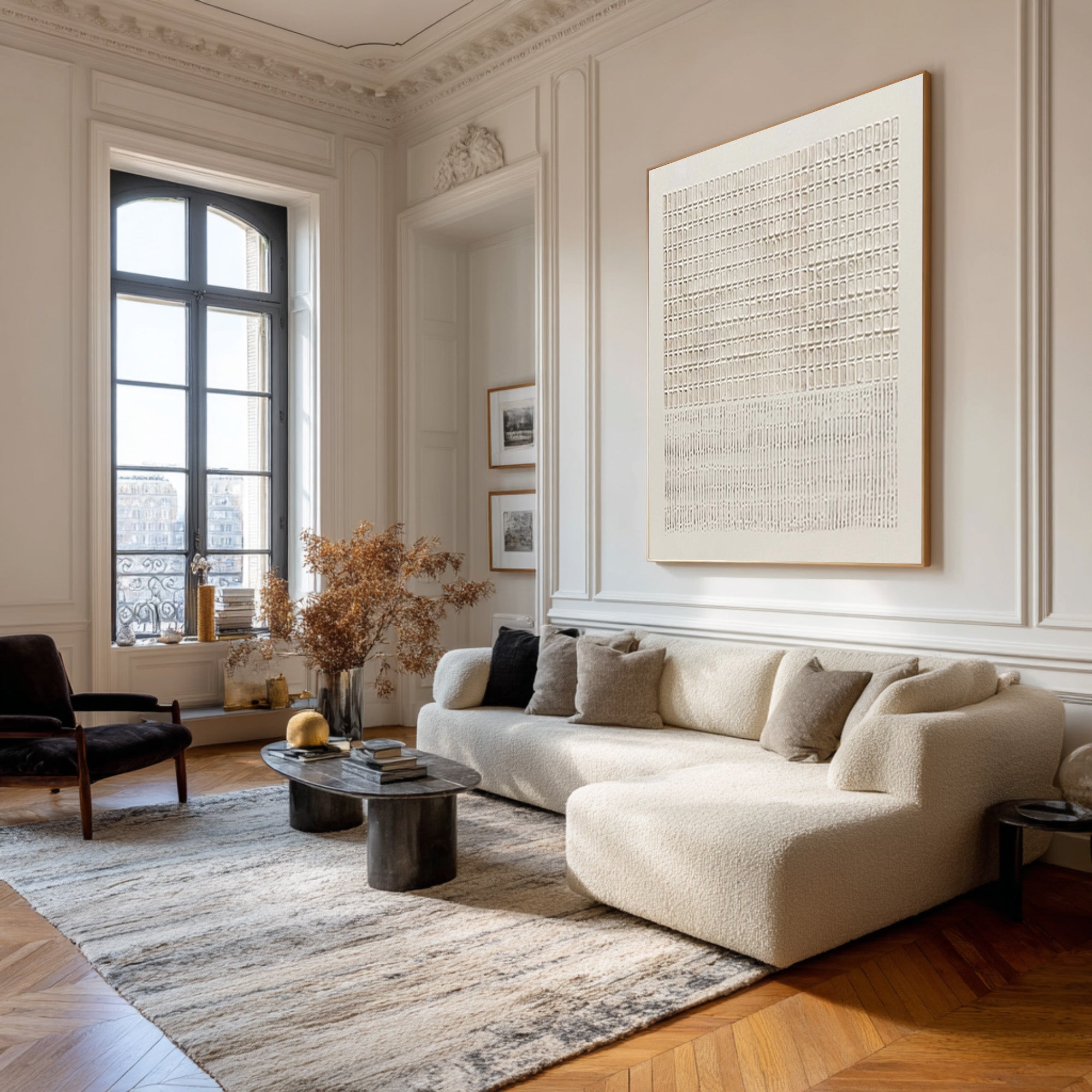 Vertical Minimal Abstract Wall Art for Living Room | KeiraArt