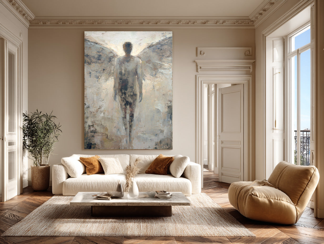 Large Textured Abstract Art: Elegant & Modern #AG 011