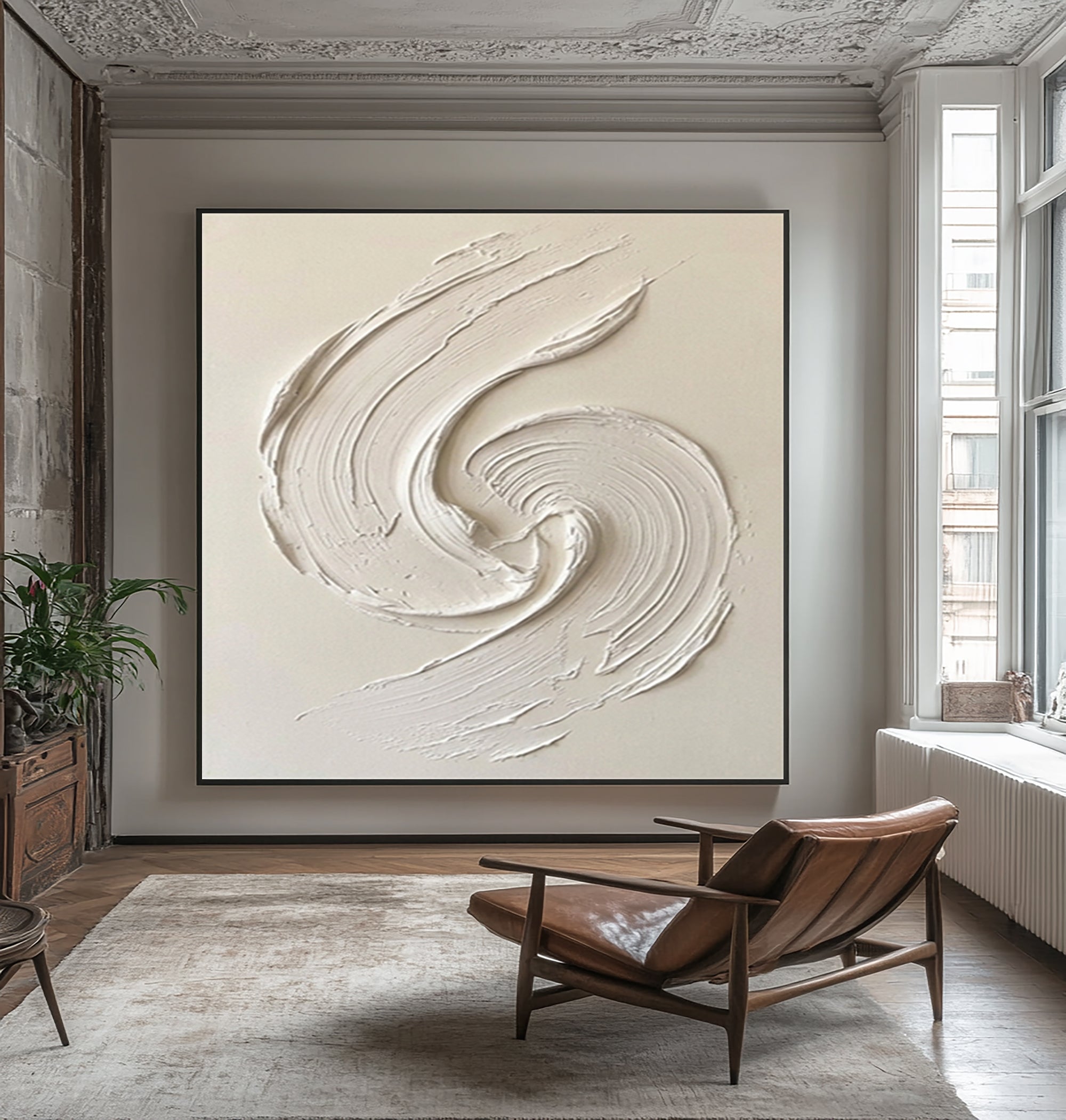 Large Neutral Abstract Texture Canvas Hand Painted Contemporary Art