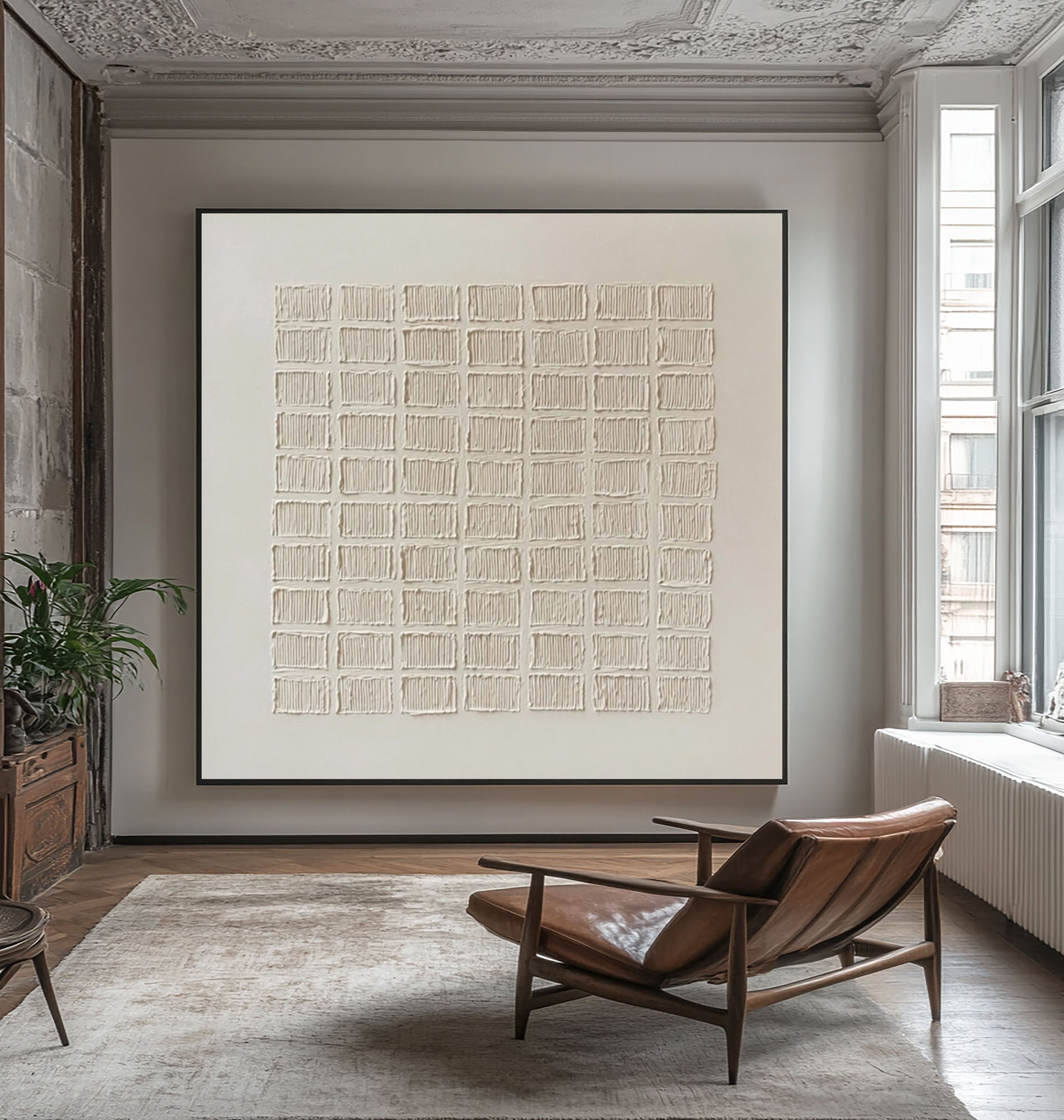 Contemporary Grid Design - Textured Minimalist Art #AG 059