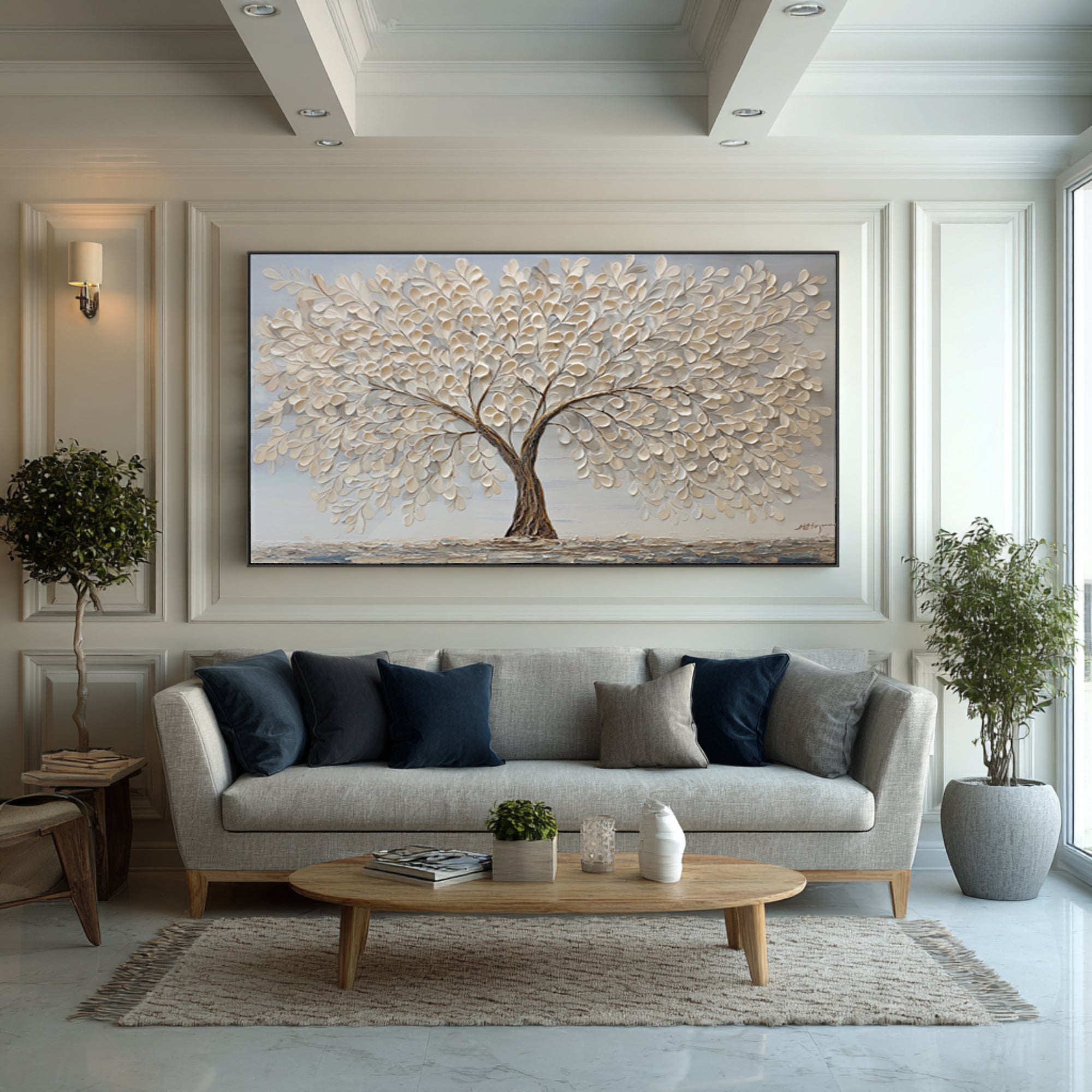 Modern Impasto Tree Painting - Textured Wall Hanging #AG 068
