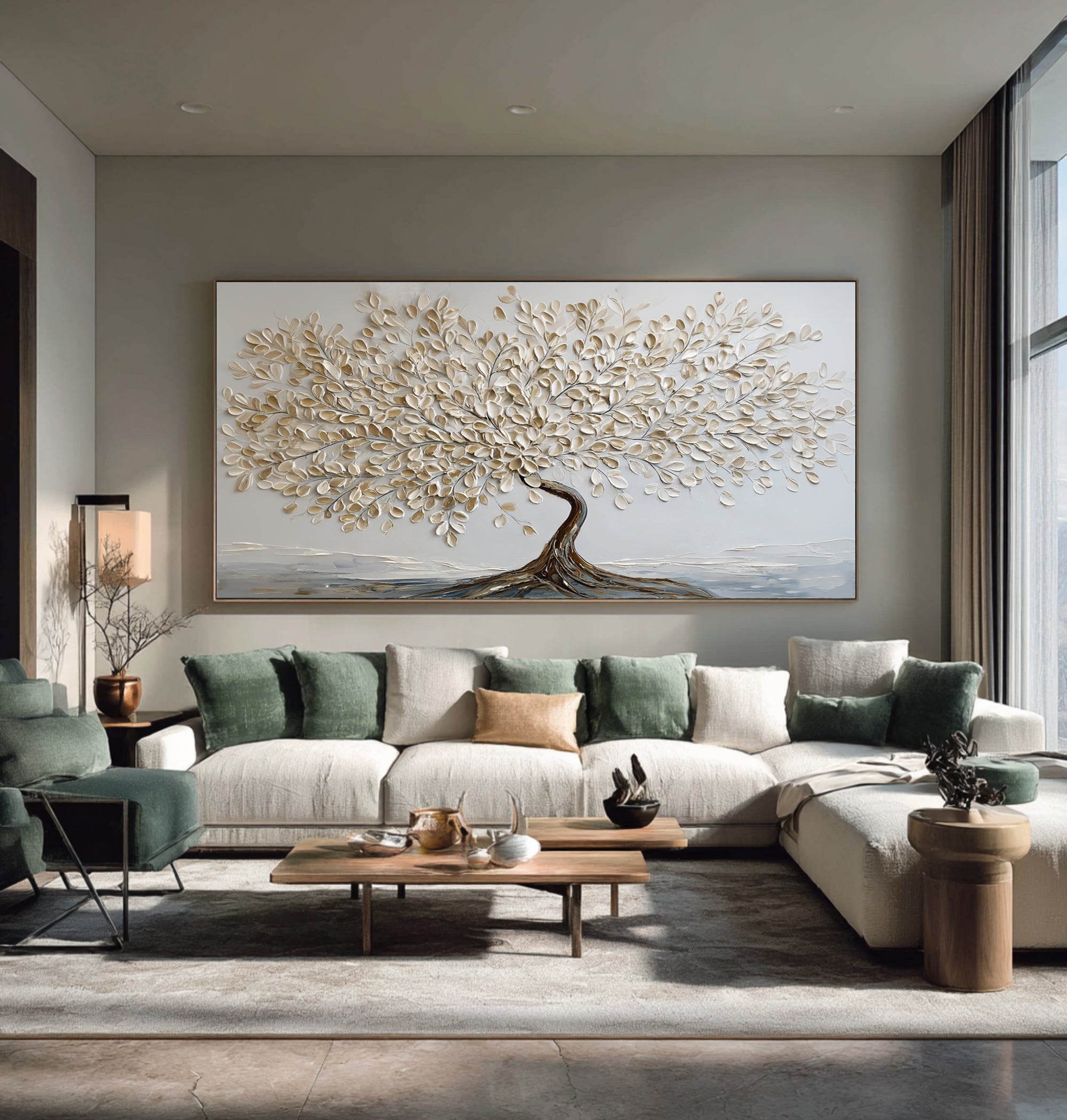 Textured Tree of Life Painting - Modern Abstract Wall Art #AG 066