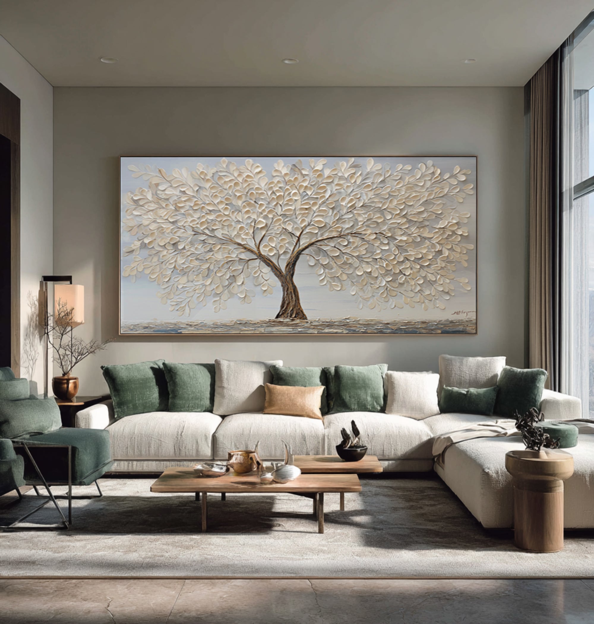 Modern Impasto Tree Painting - Textured Wall Hanging #AG 068