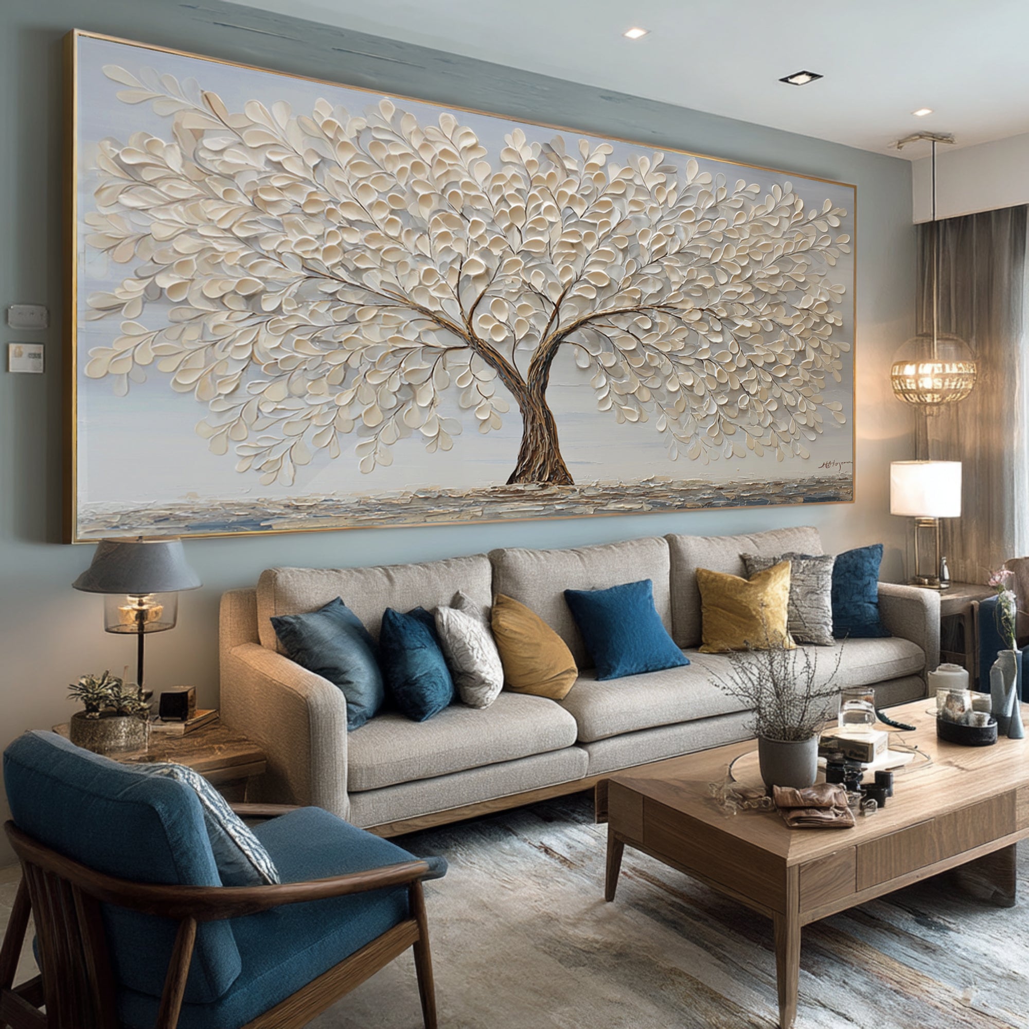 Modern Impasto Tree Painting - Textured Wall Hanging #AG 068